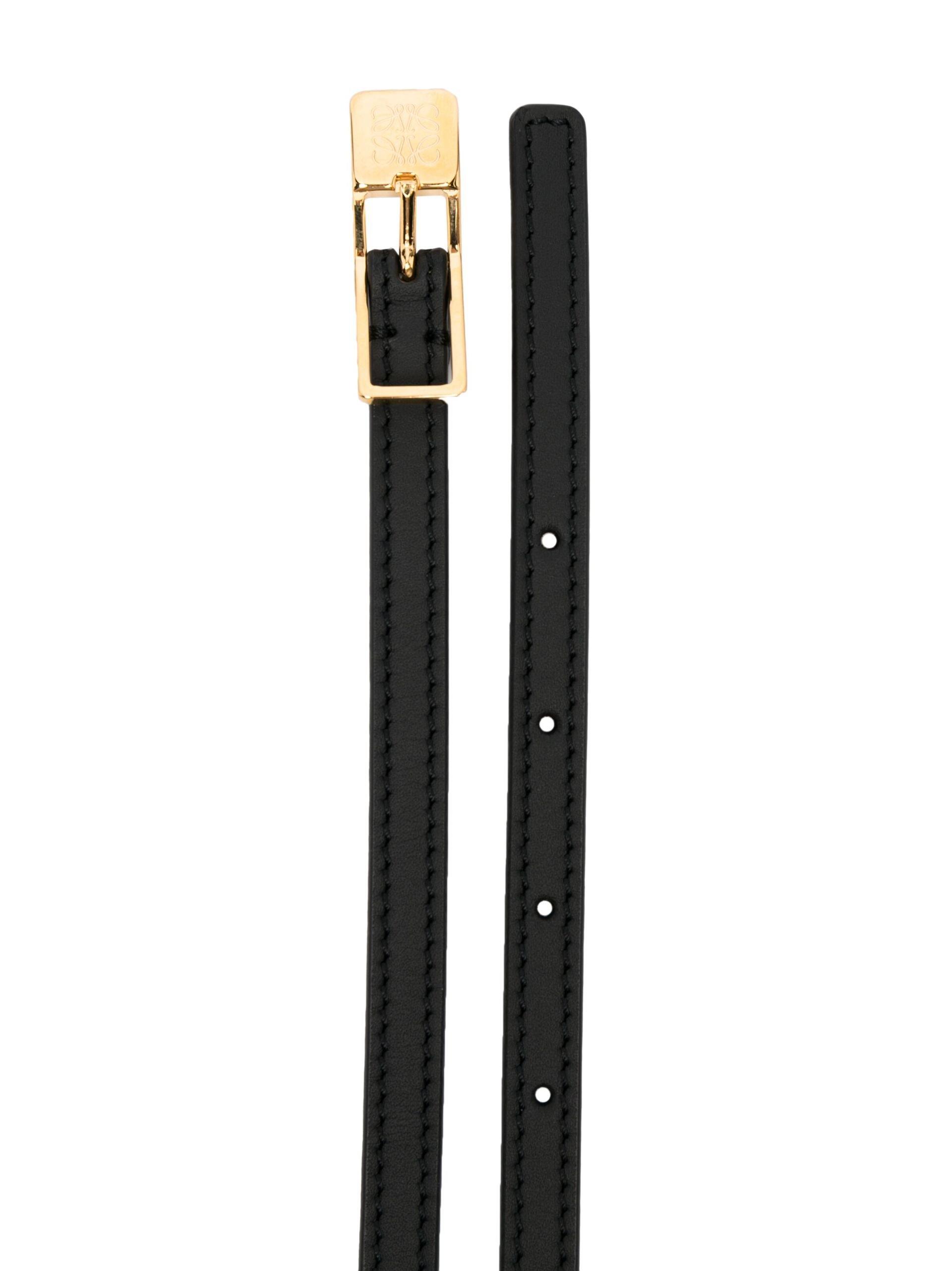 Loewe Anagram Engraved Leather Belt - Women's - Brass/calf Leather in  Natural