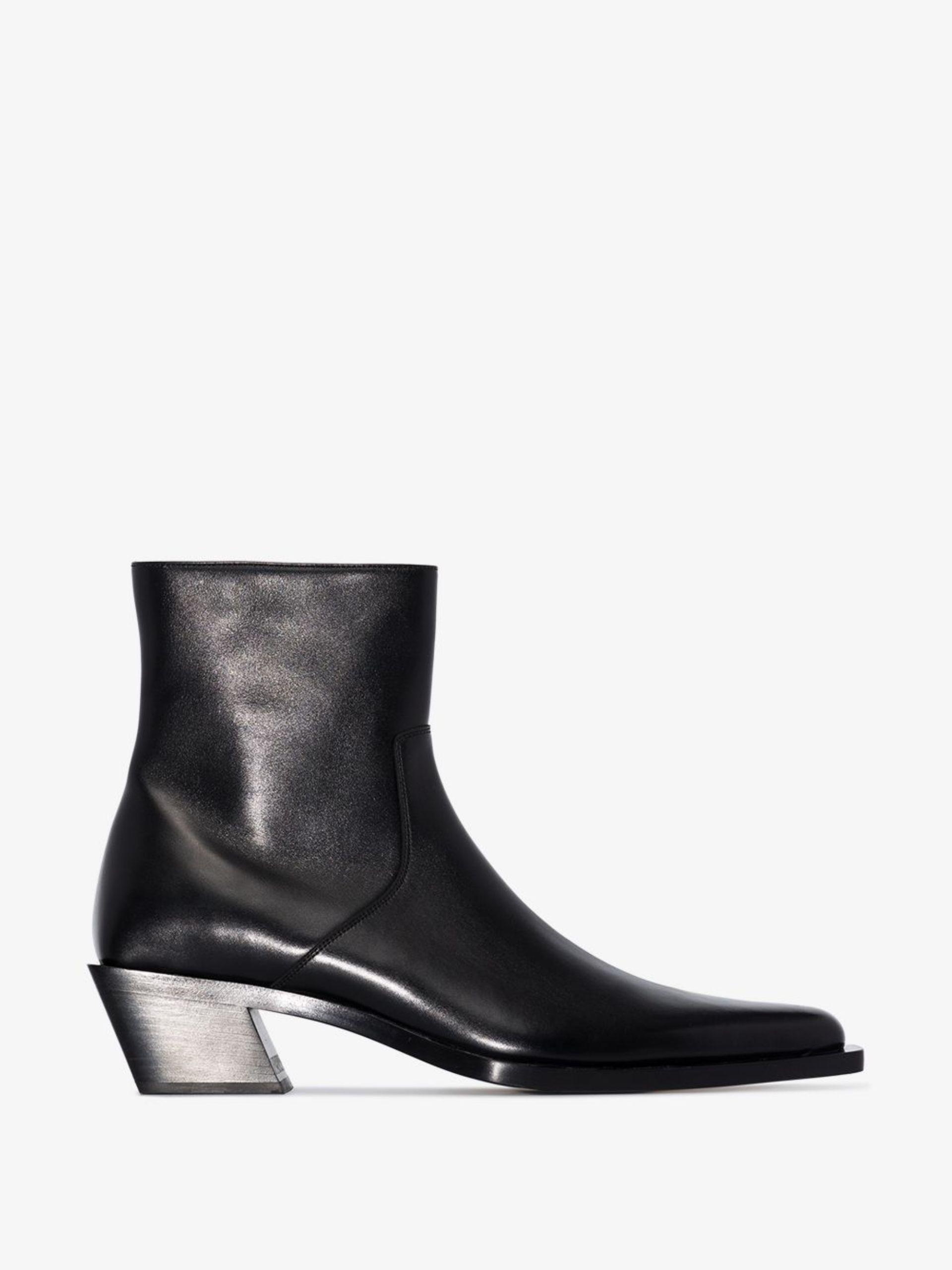 Balenciaga Tiaga Leather Ankle Boots - Black