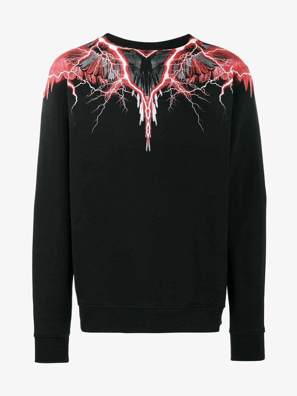 Marcelo Burlon Red Lightning Print Sweatshirt in Black for Men - Lyst