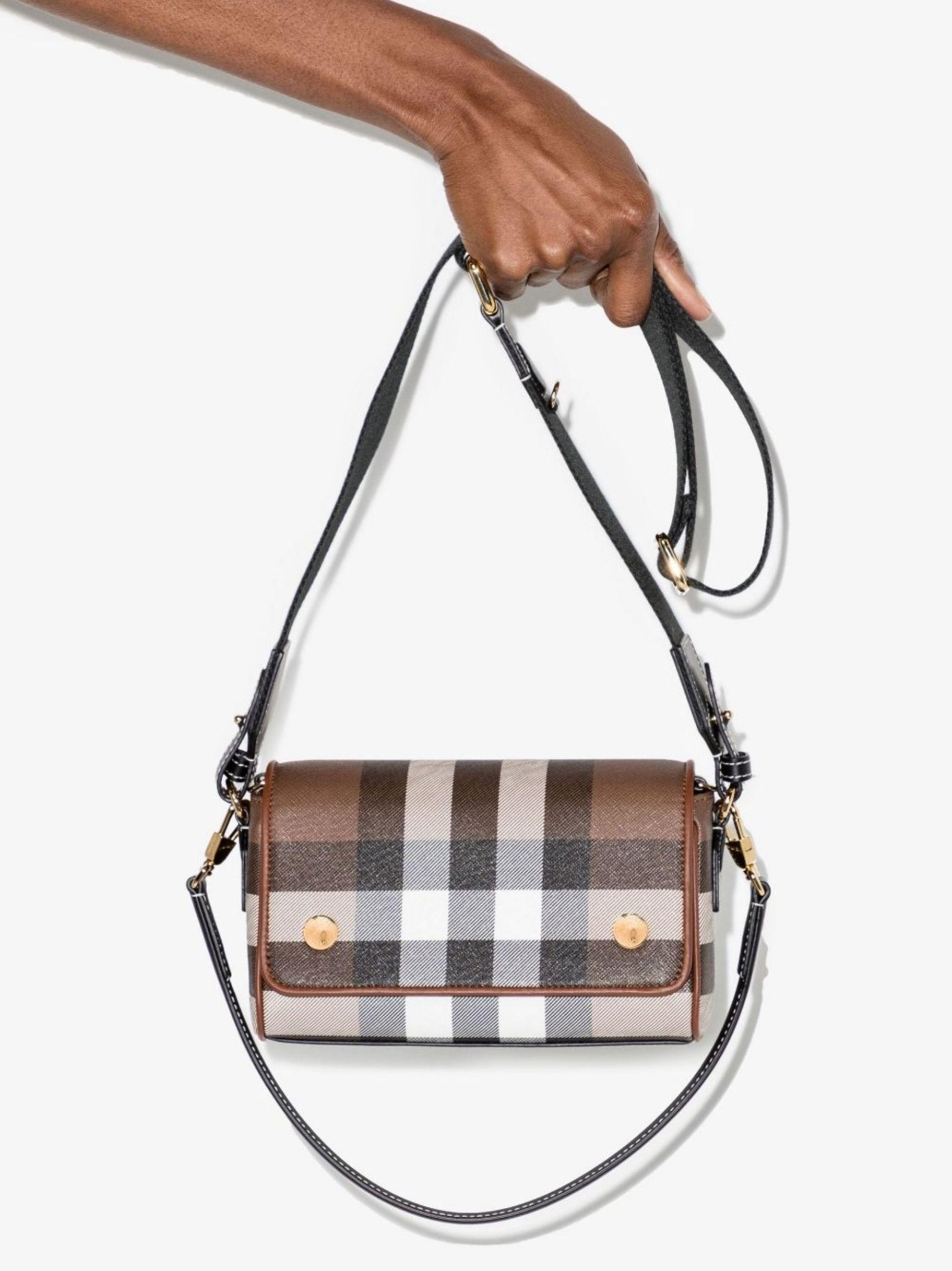 Burberry House Check Canvas Cross Body Bag in Metallic | Lyst