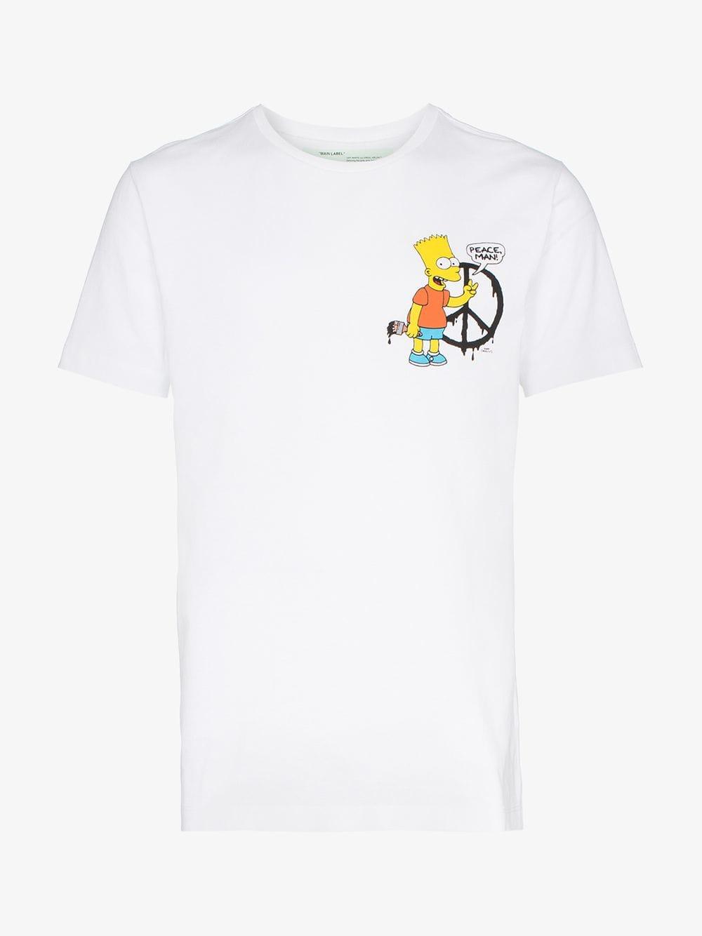 off white t shirt bart simpson