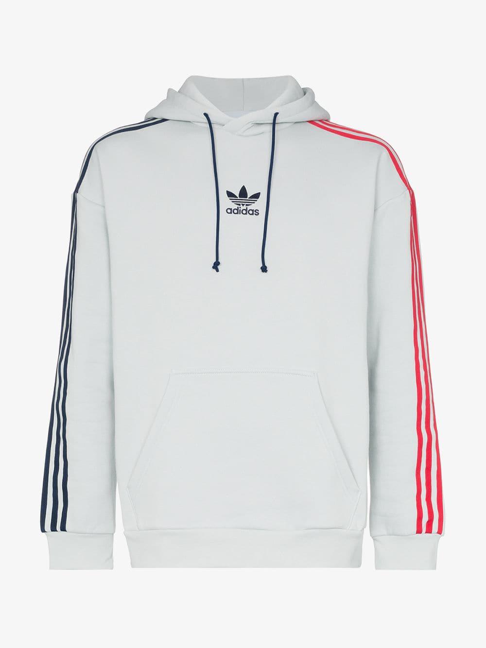 adidas striped sleeve hoodie