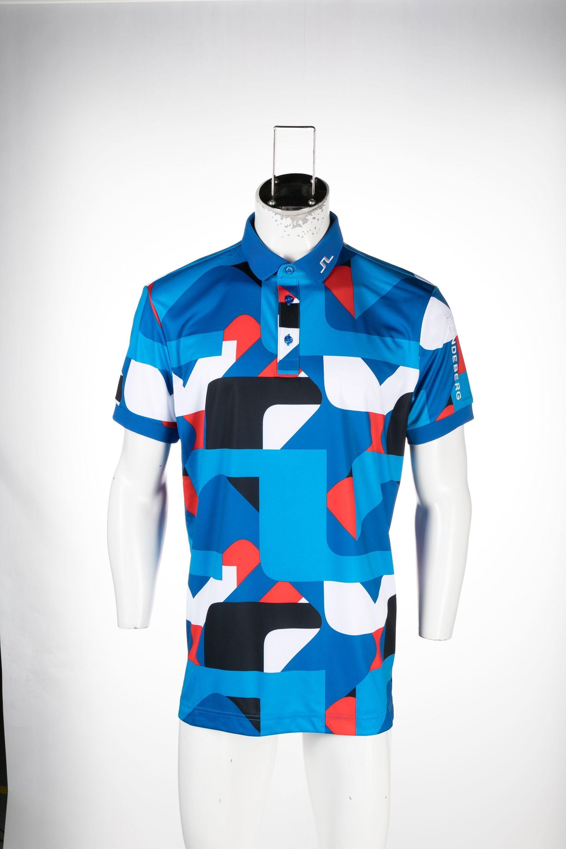 J.Lindeberg Tour Tech Logo Print Polo Shirt in Blue for Men | Lyst