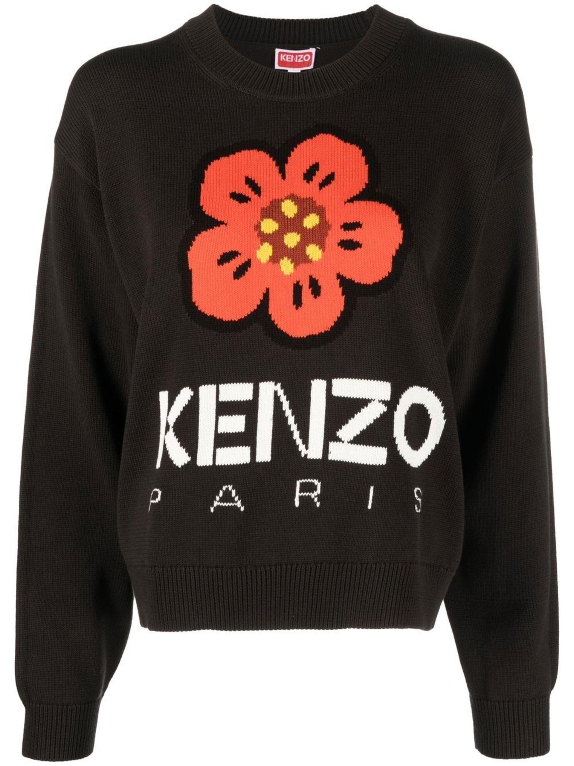 Kenzo Tiger Intarsia Jumper In Grey