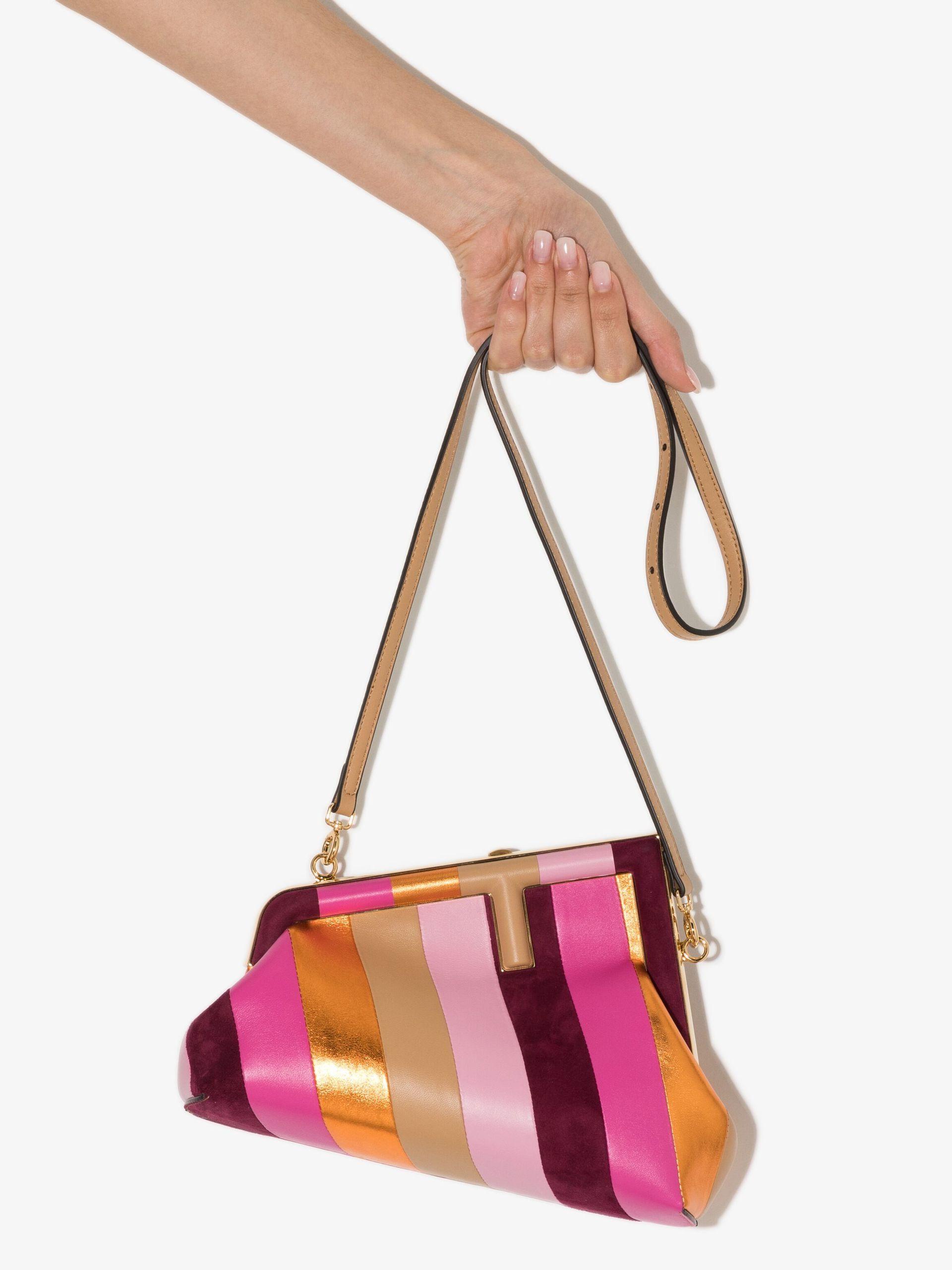 Fendi First Small Leather Clutch Bag in Pink | Lyst