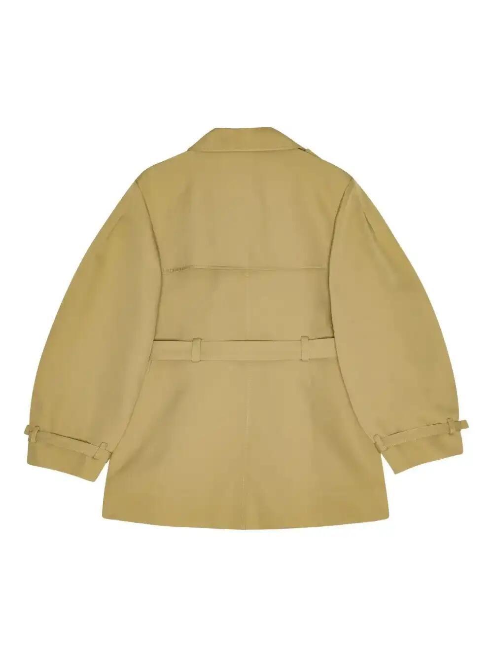 関税送料込【Ganni】ボンデッドコットン トレンチコート Tiger's Eye Camel Bonded Cotton Trench Coat | GANNI US