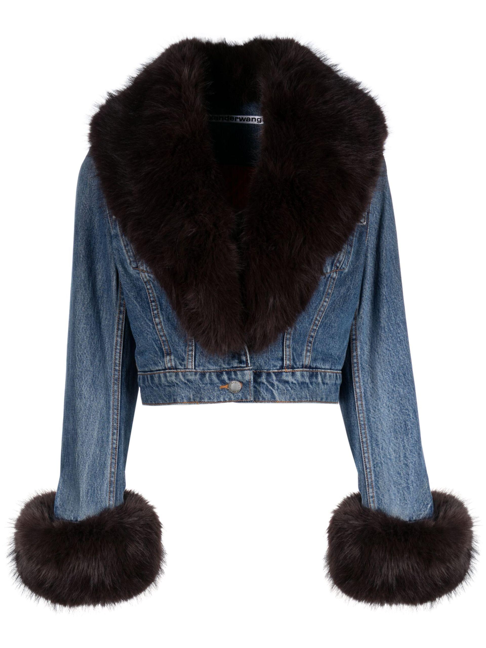 LEVI'S Faux Fur Collar Blue Denim Cotton Cropped Jacket M 10-12 Girls |  Dark wash denim jacket, Lightweight denim, Crop jacket