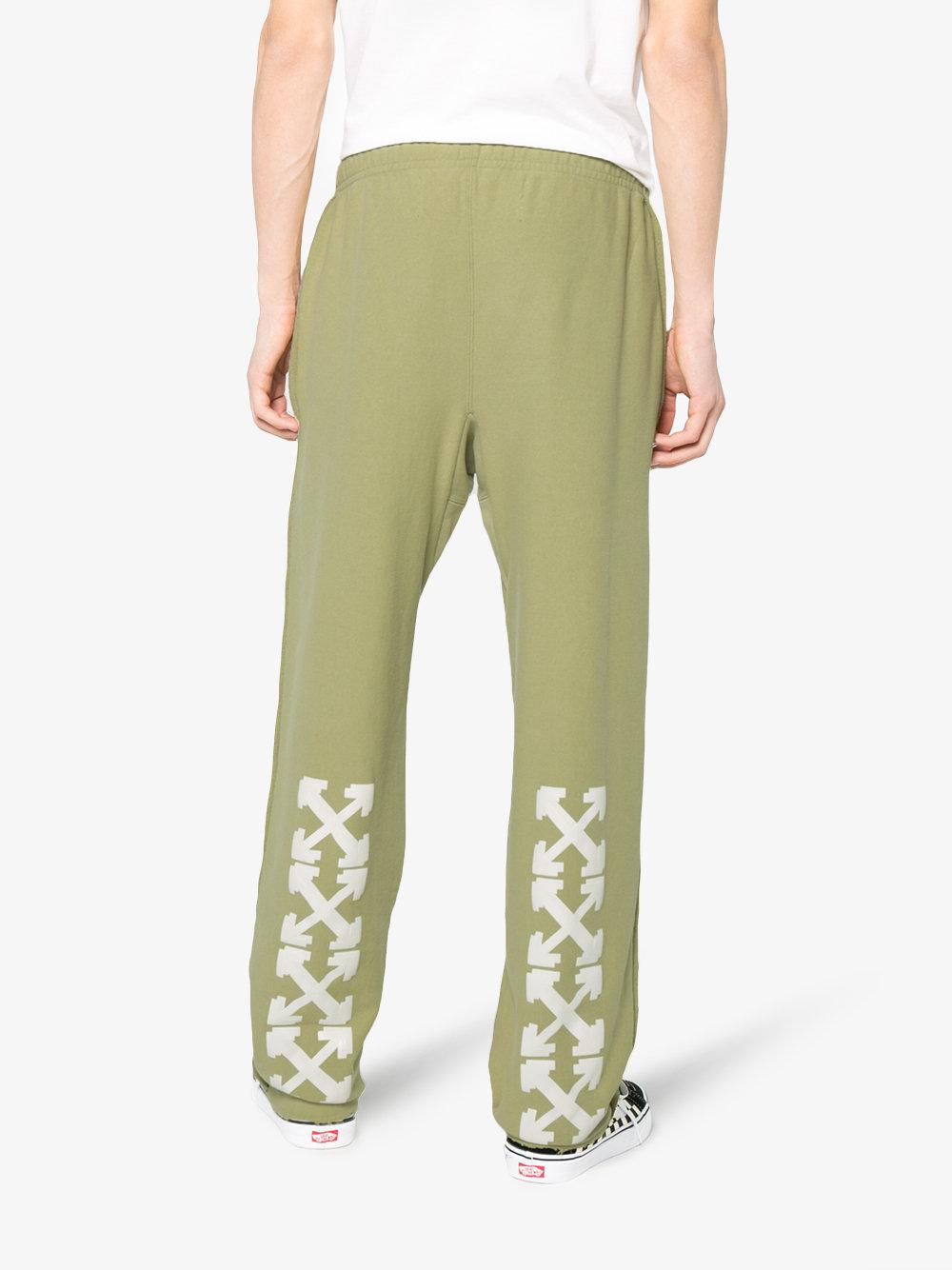 Off-White Virgil Abloh Synthetic X Champion Sweatpants in Green for Men - Lyst