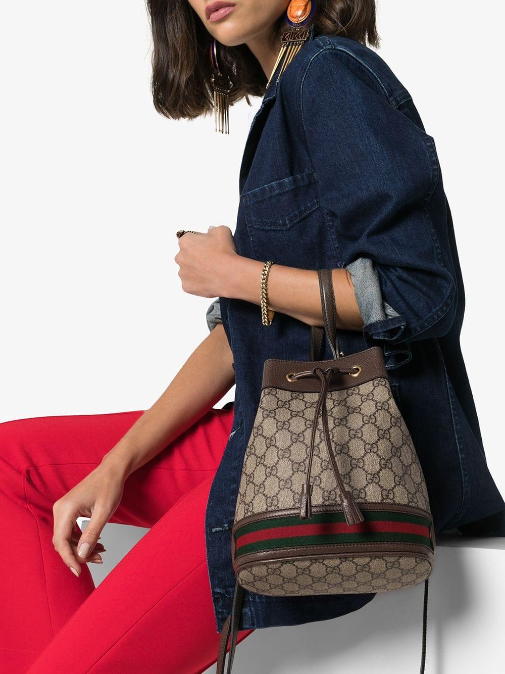 ophidia mini gg supreme canvas bucket bag