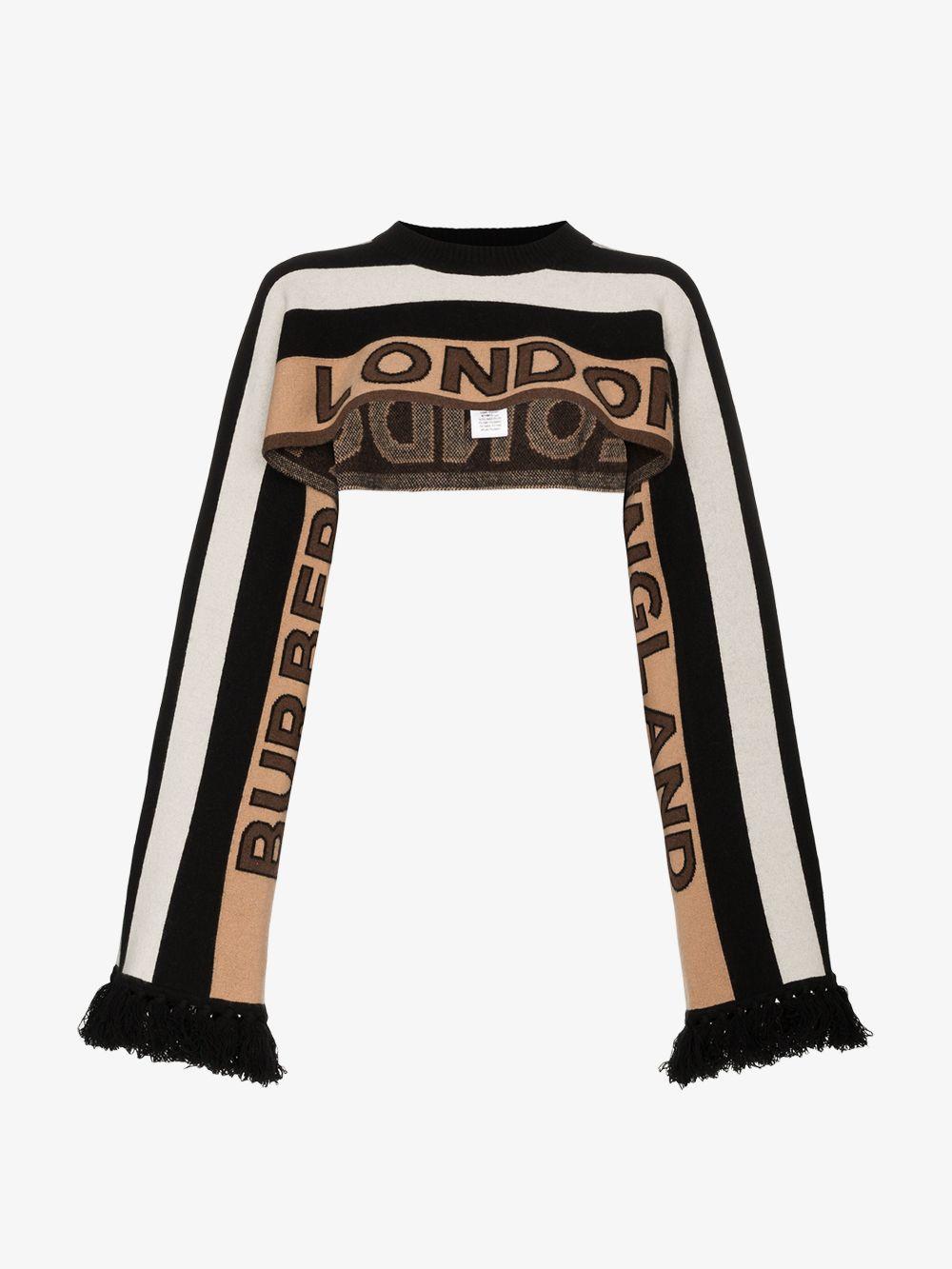 Burberry Cashmere London Football Scarf in Brown | Lyst