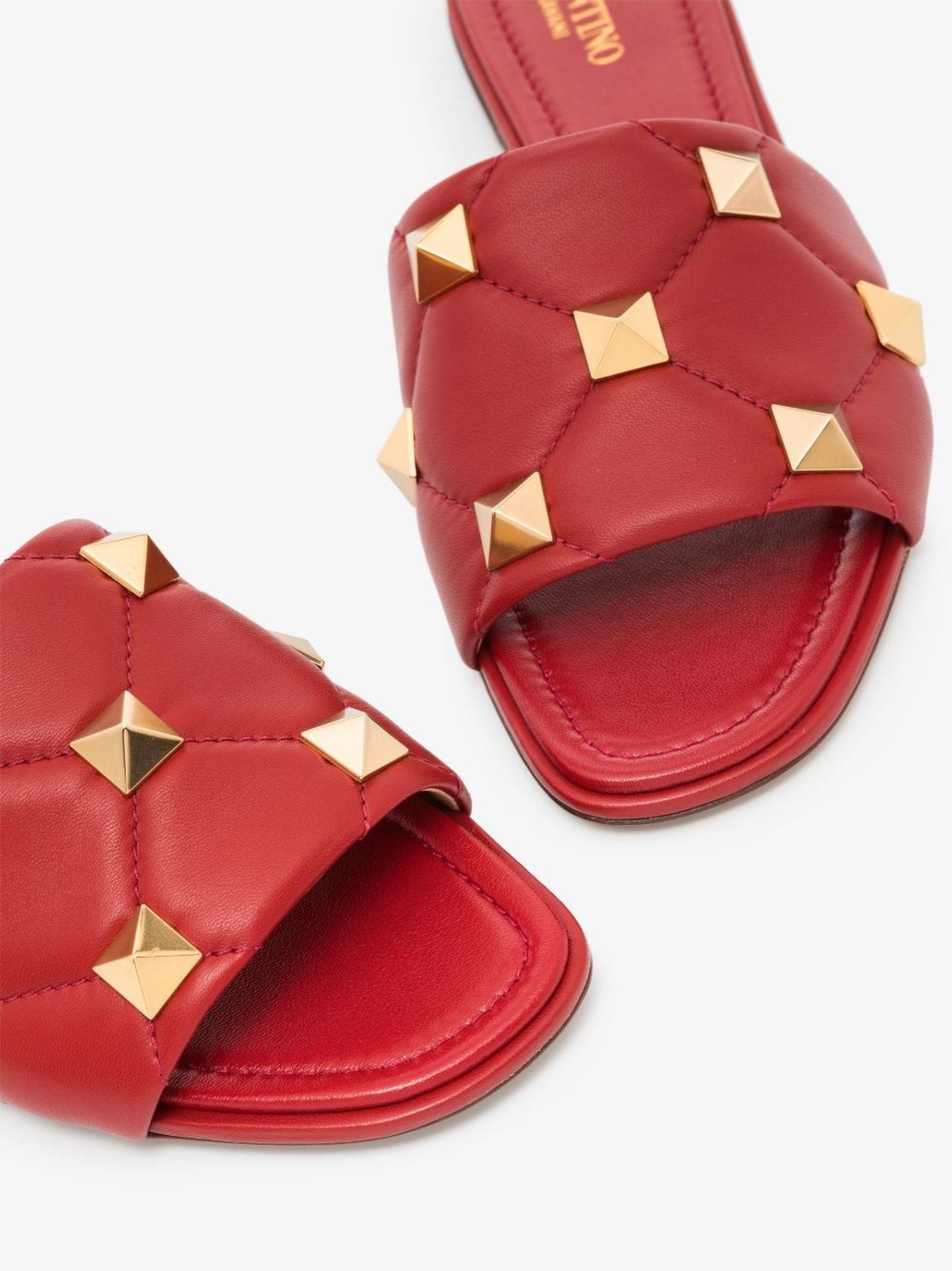 Valentino Garavani Roman Stud Quilted Leather Sandals