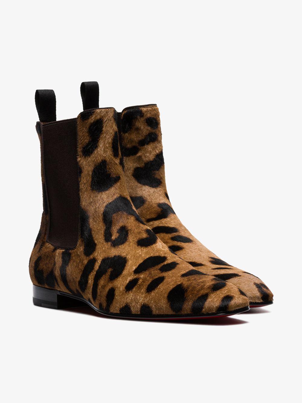 leopard print chelsea boots mens