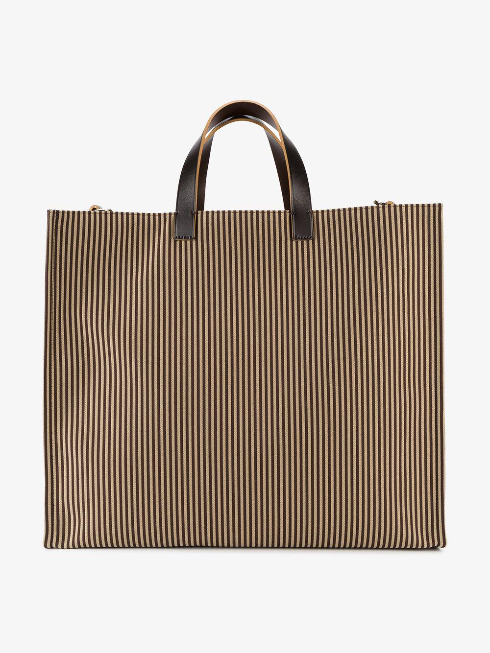 Fendi Cotton Large Logo Tote Bag in Brown for Men - Lyst