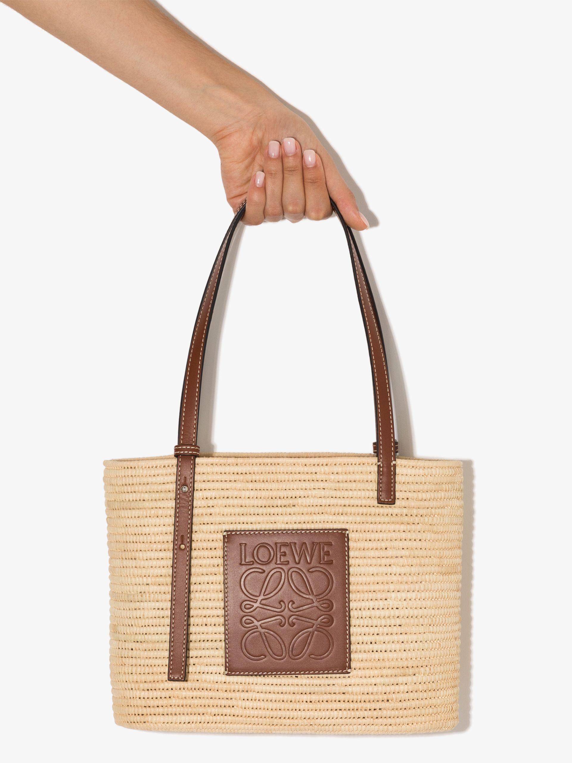 Loewe Neutral Small Square Basket Tote Bag in White Lyst