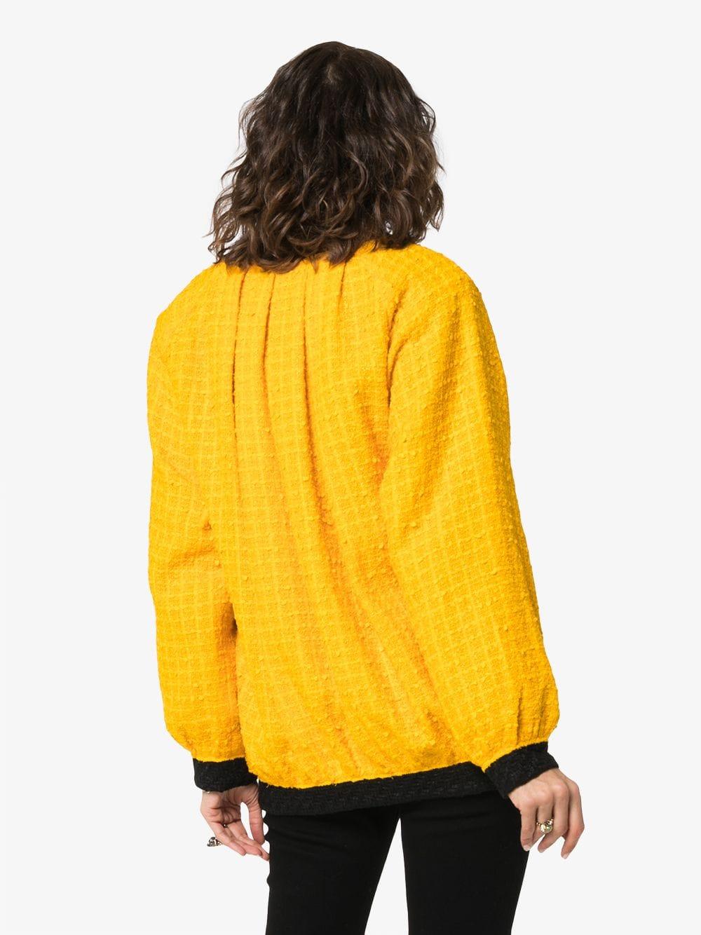 Gucci Oversize Tweed Bomber Jacket in Yellow Lyst
