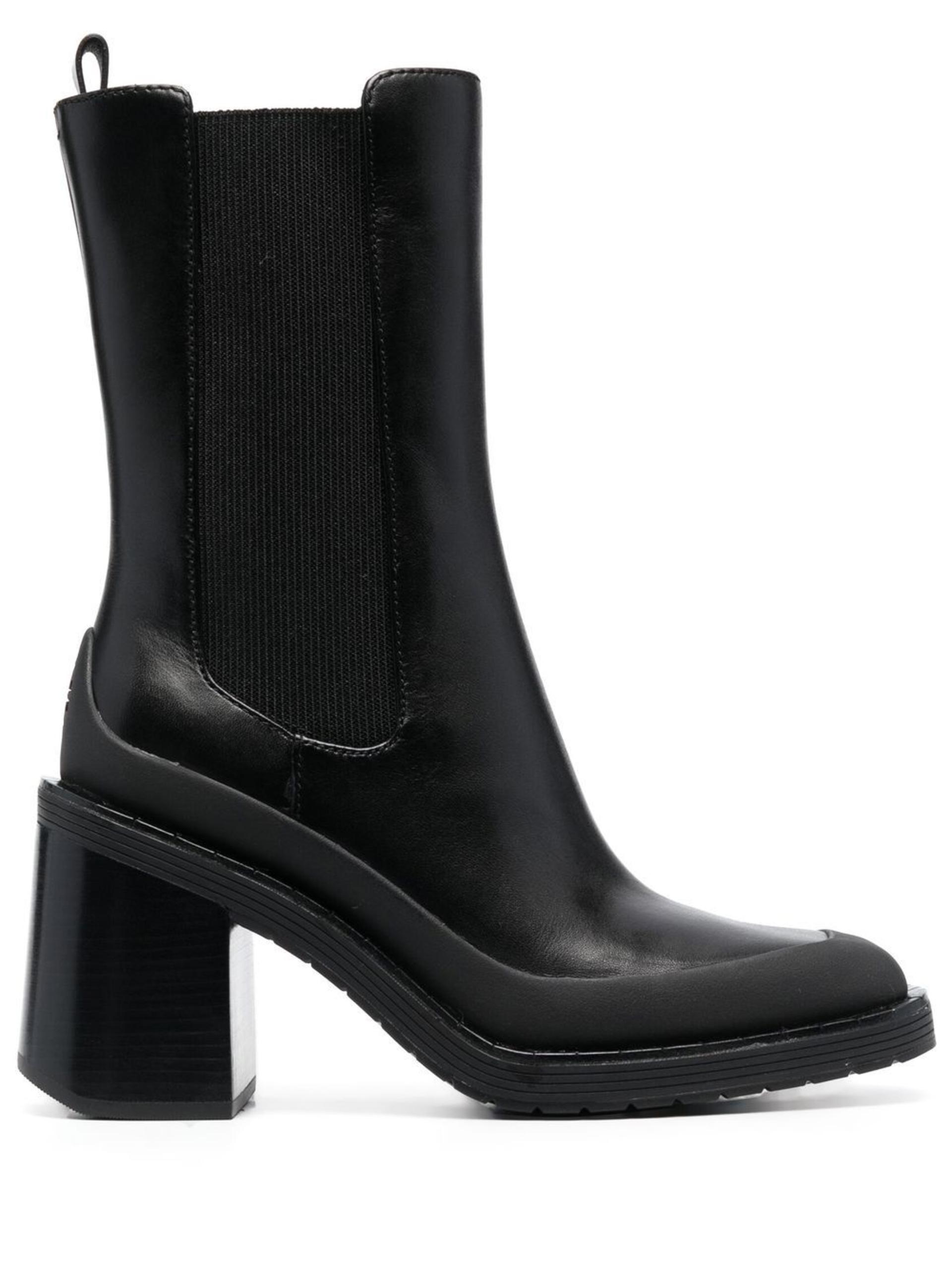 Tory Burch Expedition Chelsea Leather Boots in Black | Lyst