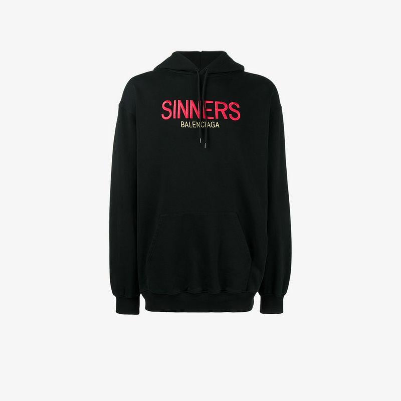 Balenciaga Cotton Sinners Hoodie in Black for Men - Lyst