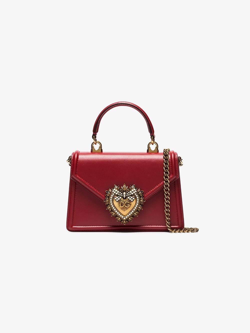 Dolce & Gabbana Leather Medium Devotion Bag in Red - Save 16% | Lyst