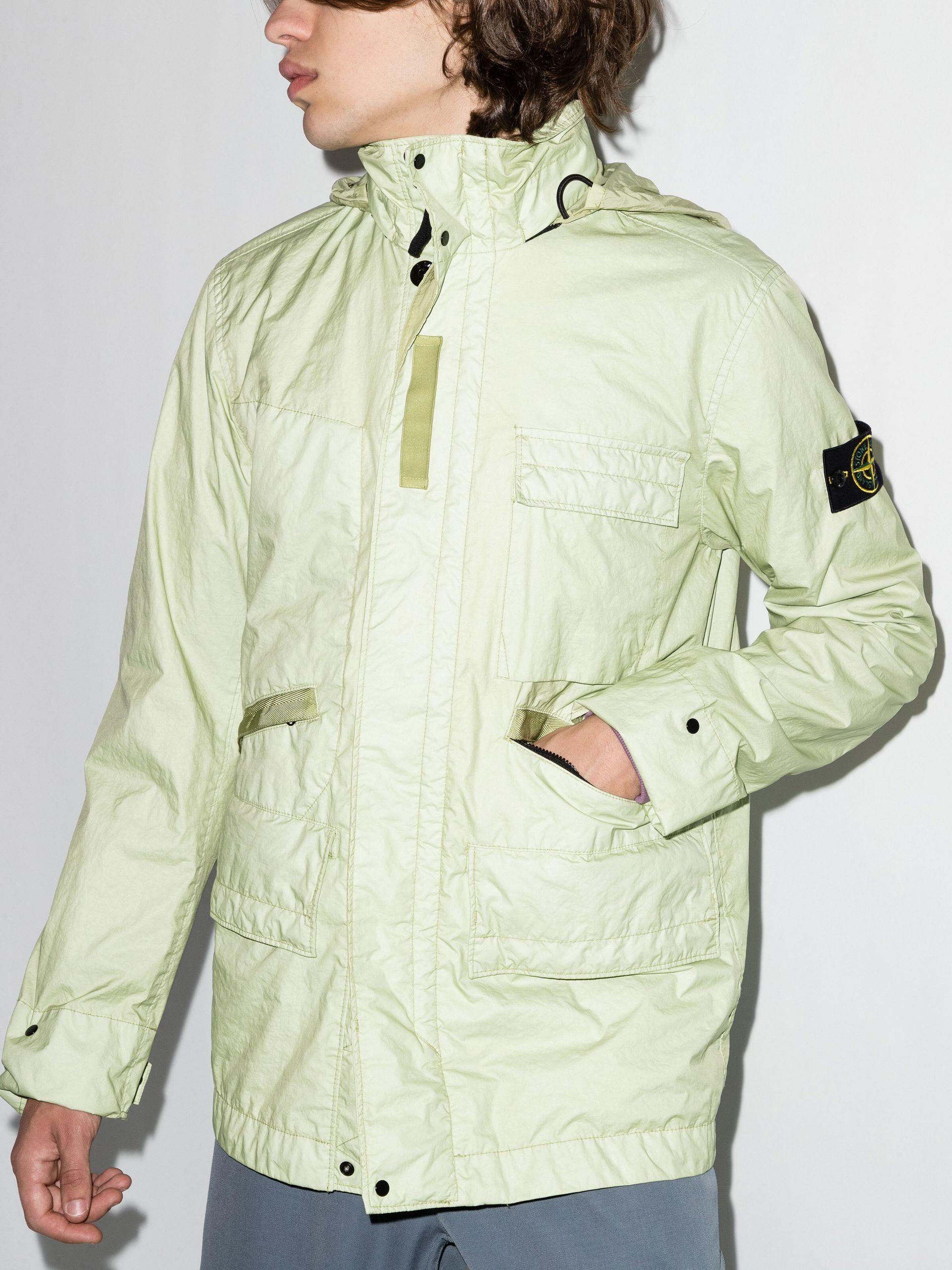 Stone Island Green Membrana 3l Tc Hooded Field Jacket for Men | Lyst