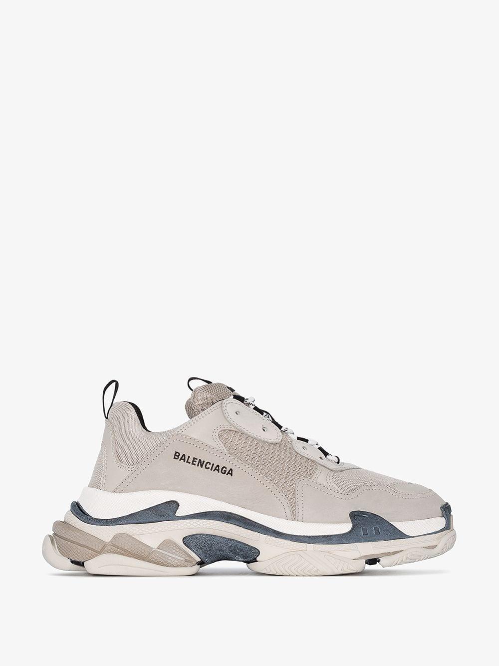 Balenciaga Leather Beige Triple S Sneakers for Men - Lyst