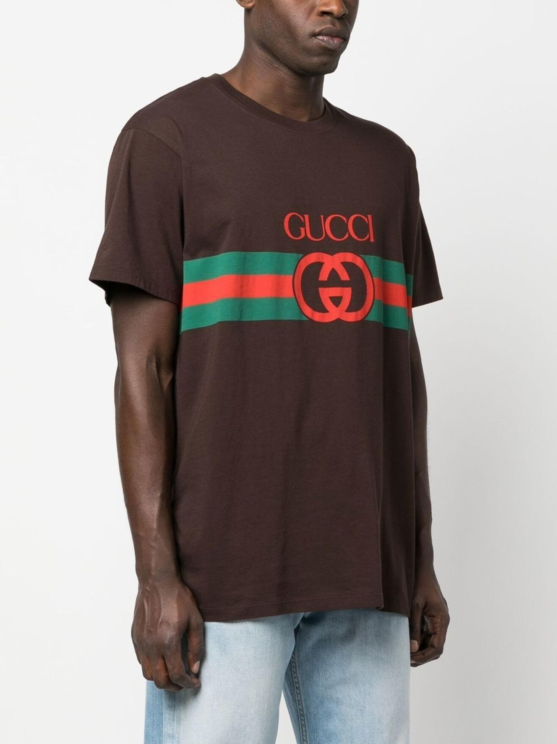 Gucci Logo-print Cotton T-shirt in Red for Men | Lyst