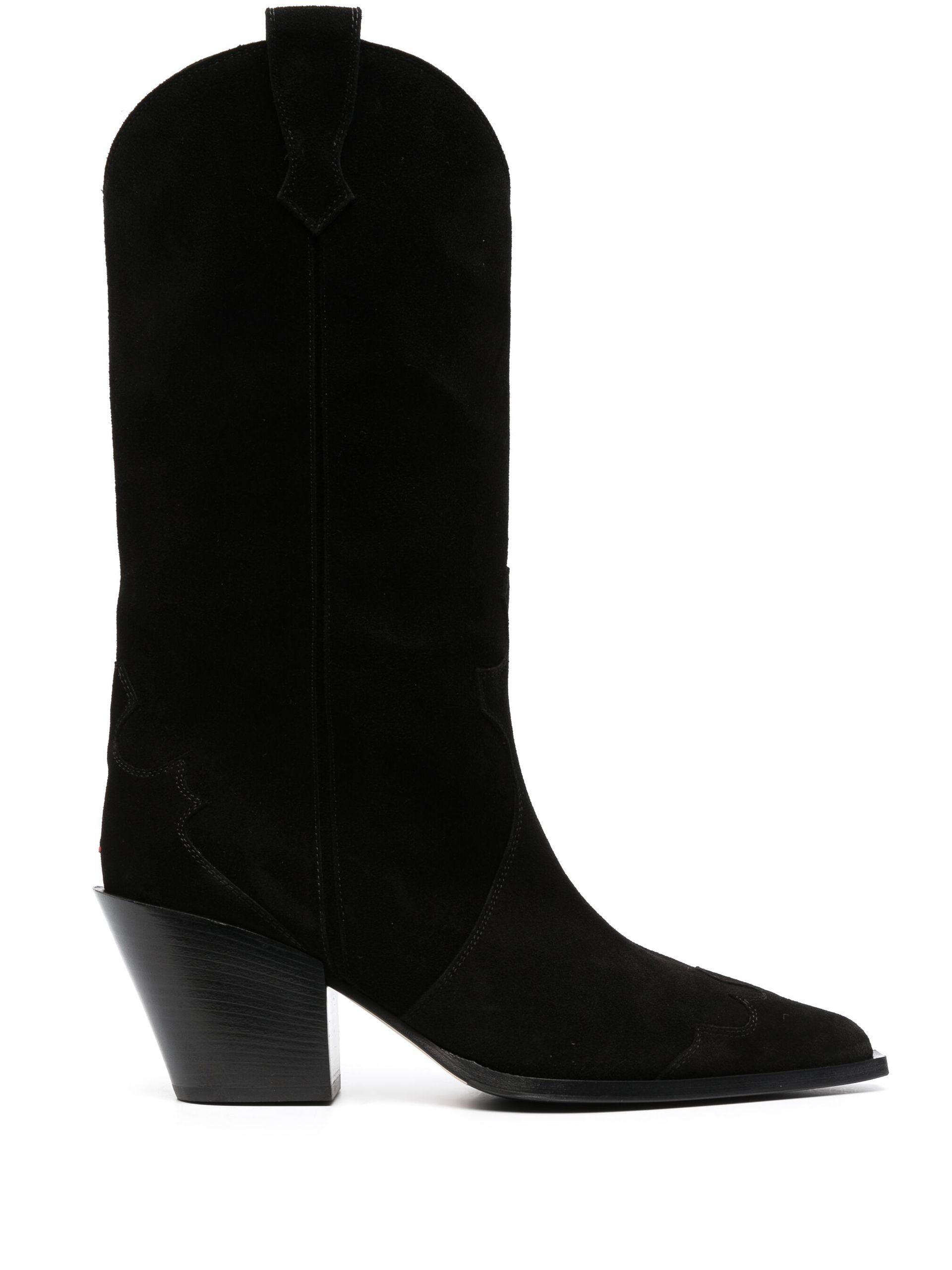 Aeyde 75mm Knee-high Suede Boots in Black | Lyst