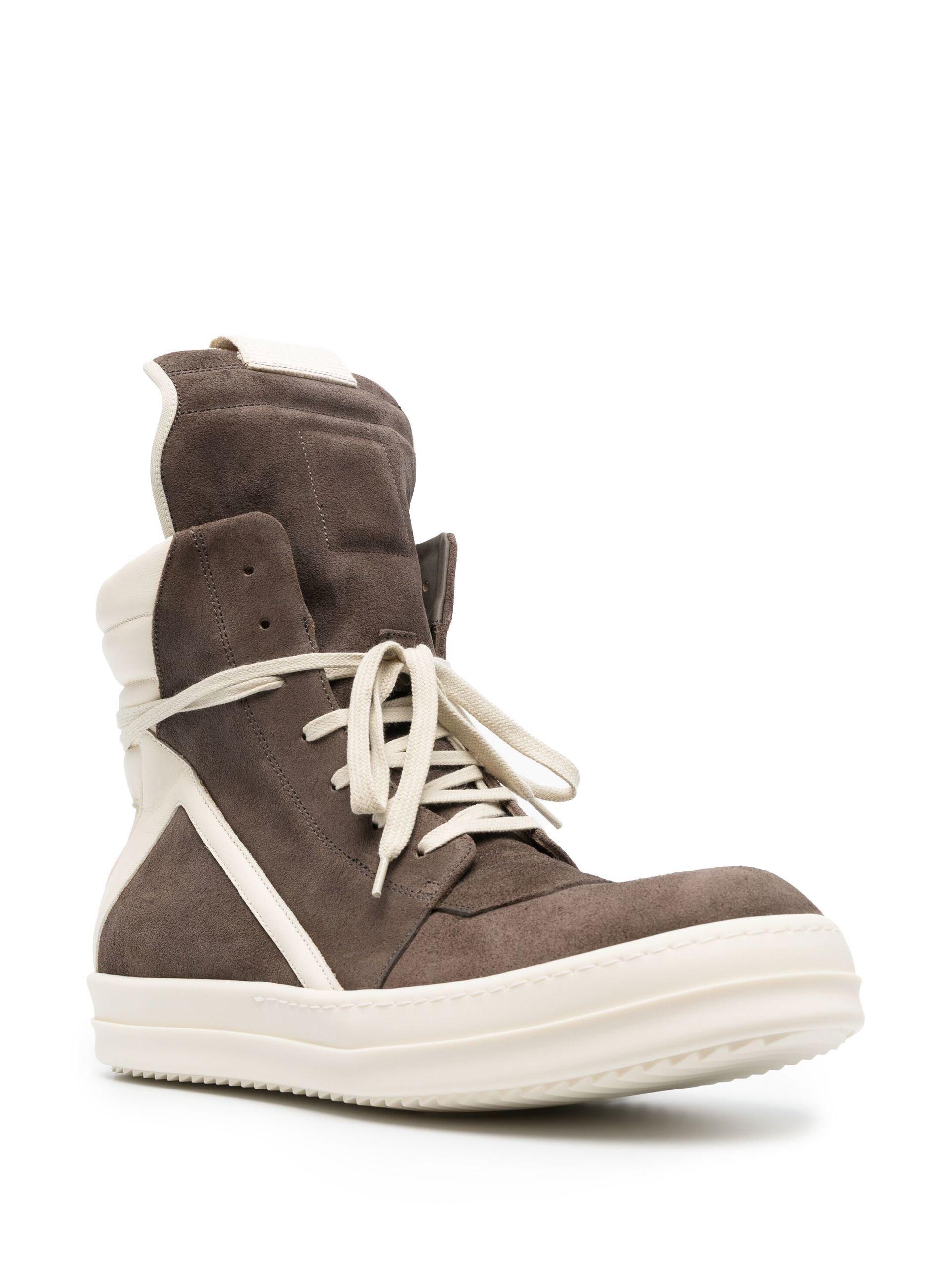 Rick Owens Brown Geobasket Suede High 