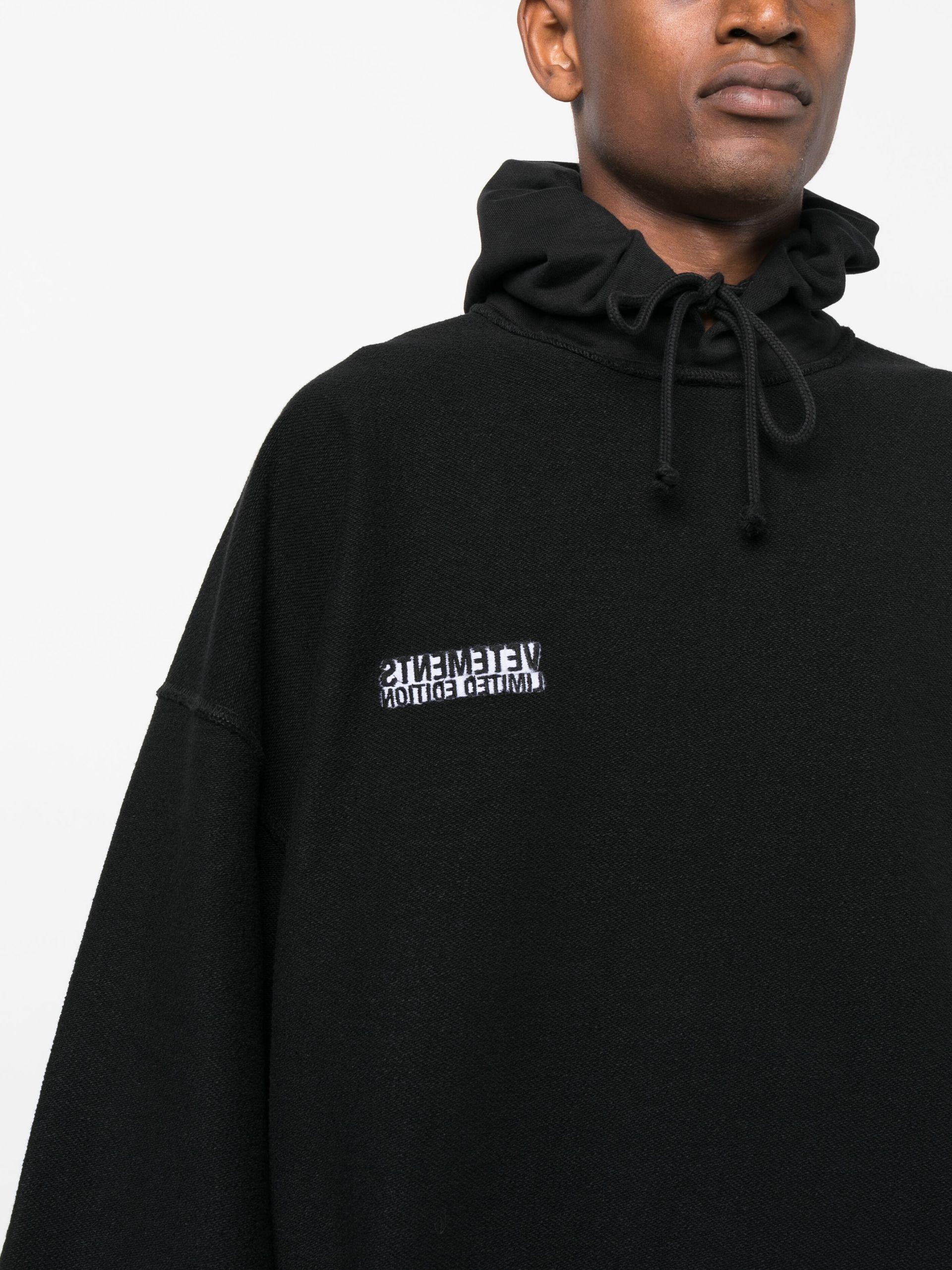 Vetements Inside-out Logo Oversize Hoodie in Black for Men
