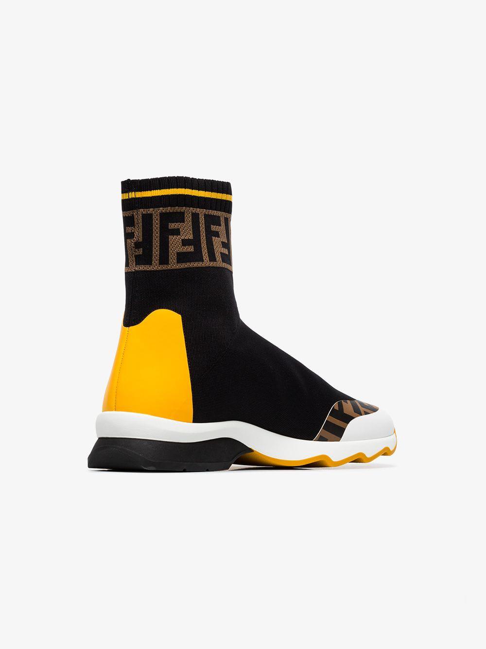 Fendi Leather X Fila Sock Sneakers in 