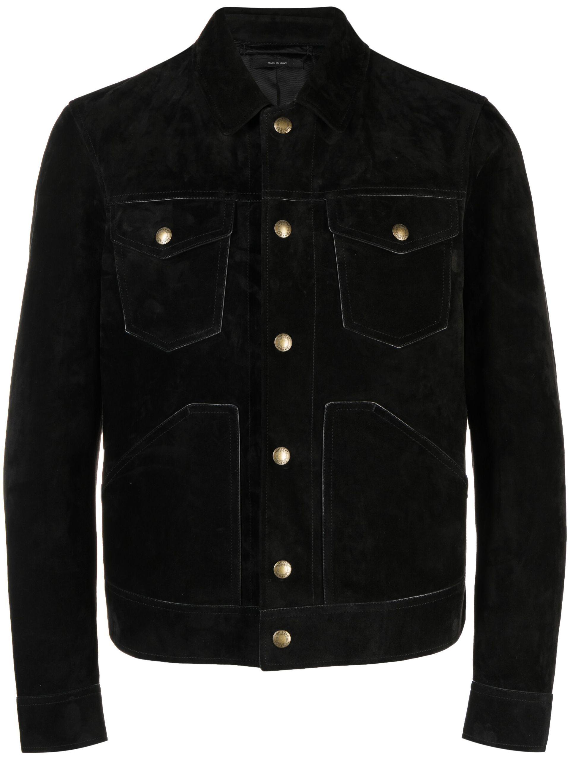 Tom Ford Four-pocket Suede Western Jacket in Black for Men | Lyst