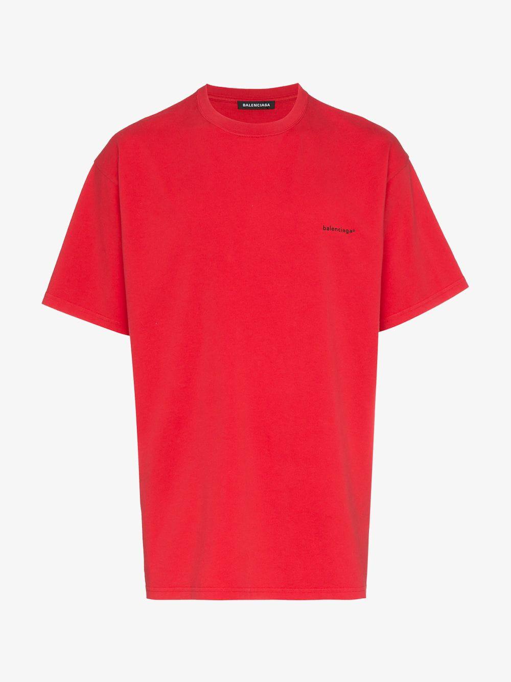 Australsk person Mediator værtinde Balenciaga Oversized Copyright Logo T-shirt in Red for Men | Lyst