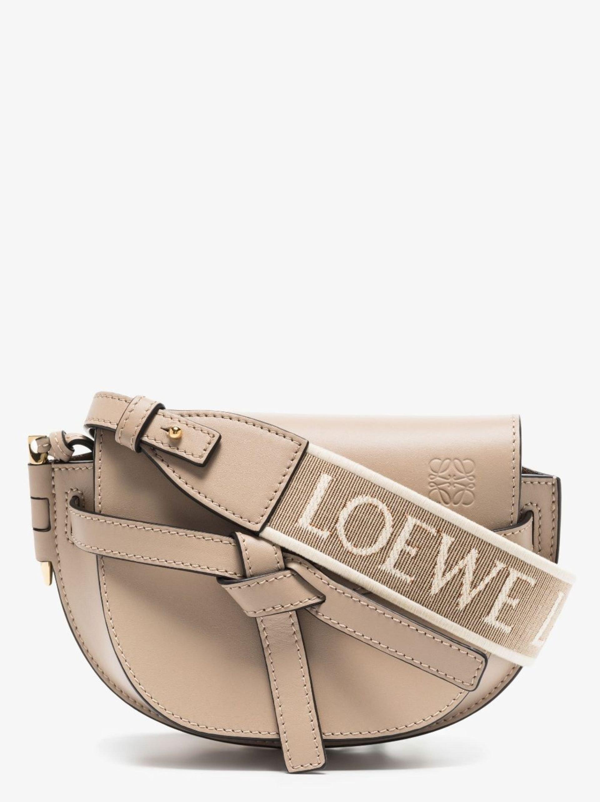 Beige Gate mini leather cross-body bag, LOEWE