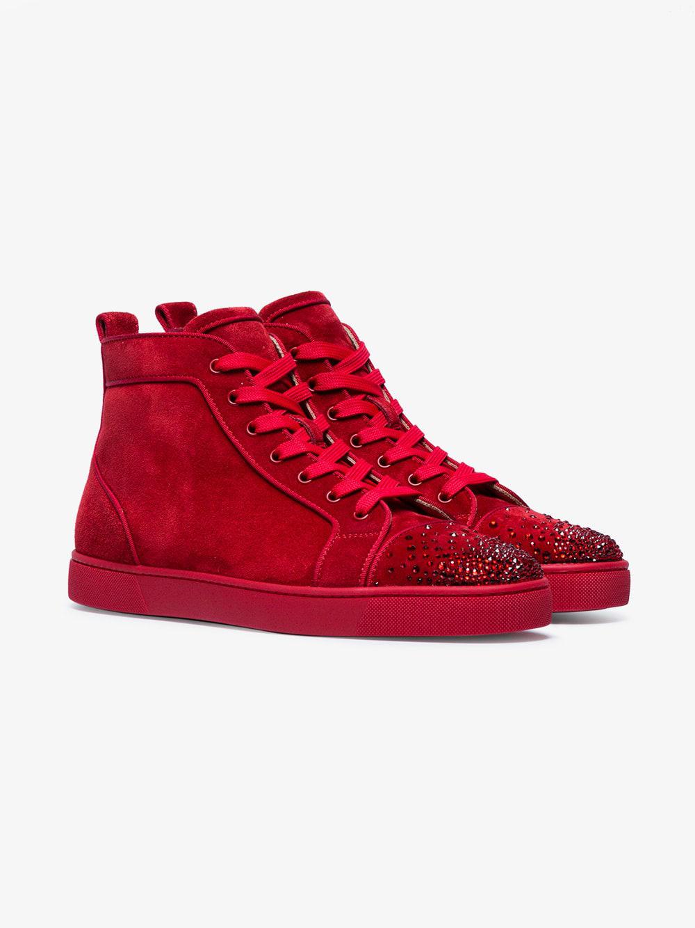 Lyst - Christian Louboutin Lou New Degra Sneakers in Red for Men
