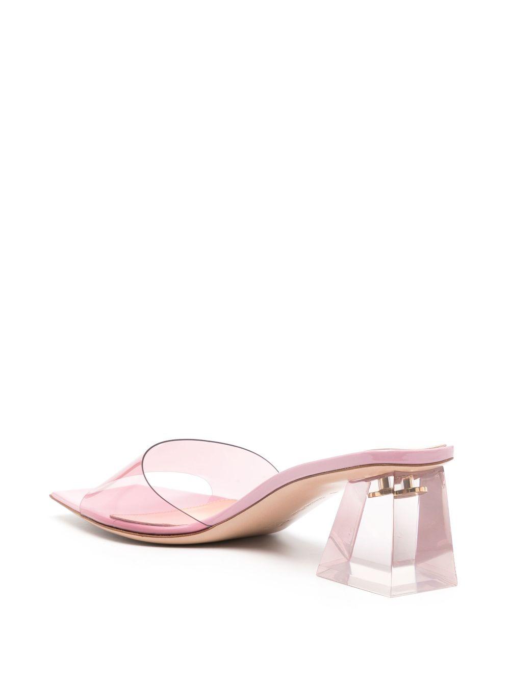 Gianvito Rossi Transparent Block Heel Mules in Pink Lyst UK