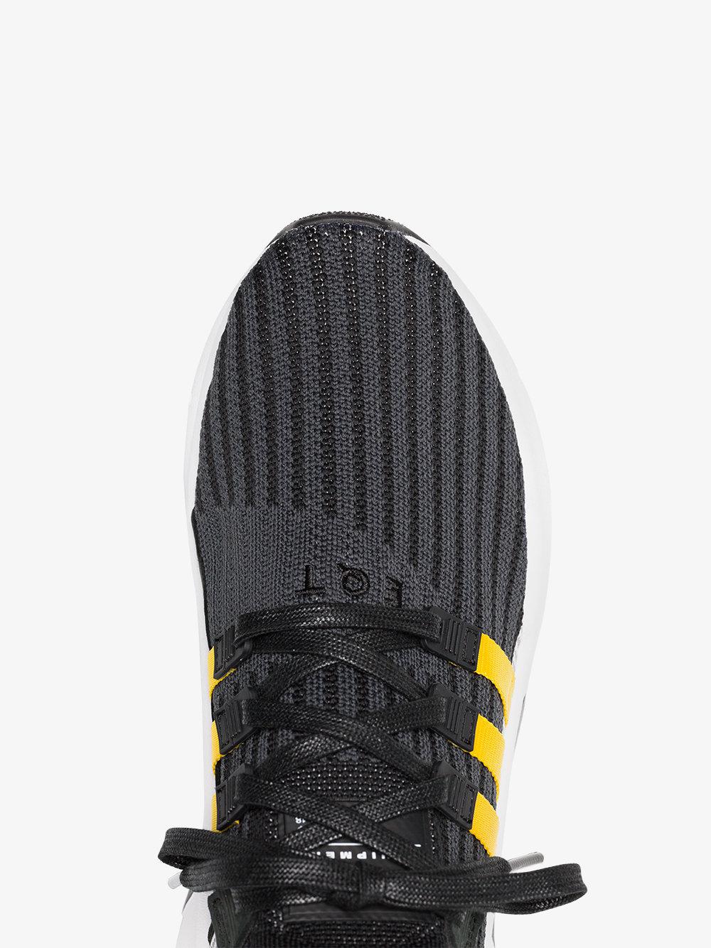 adidas eqt support mid adv primeknit black carbon solar yellow