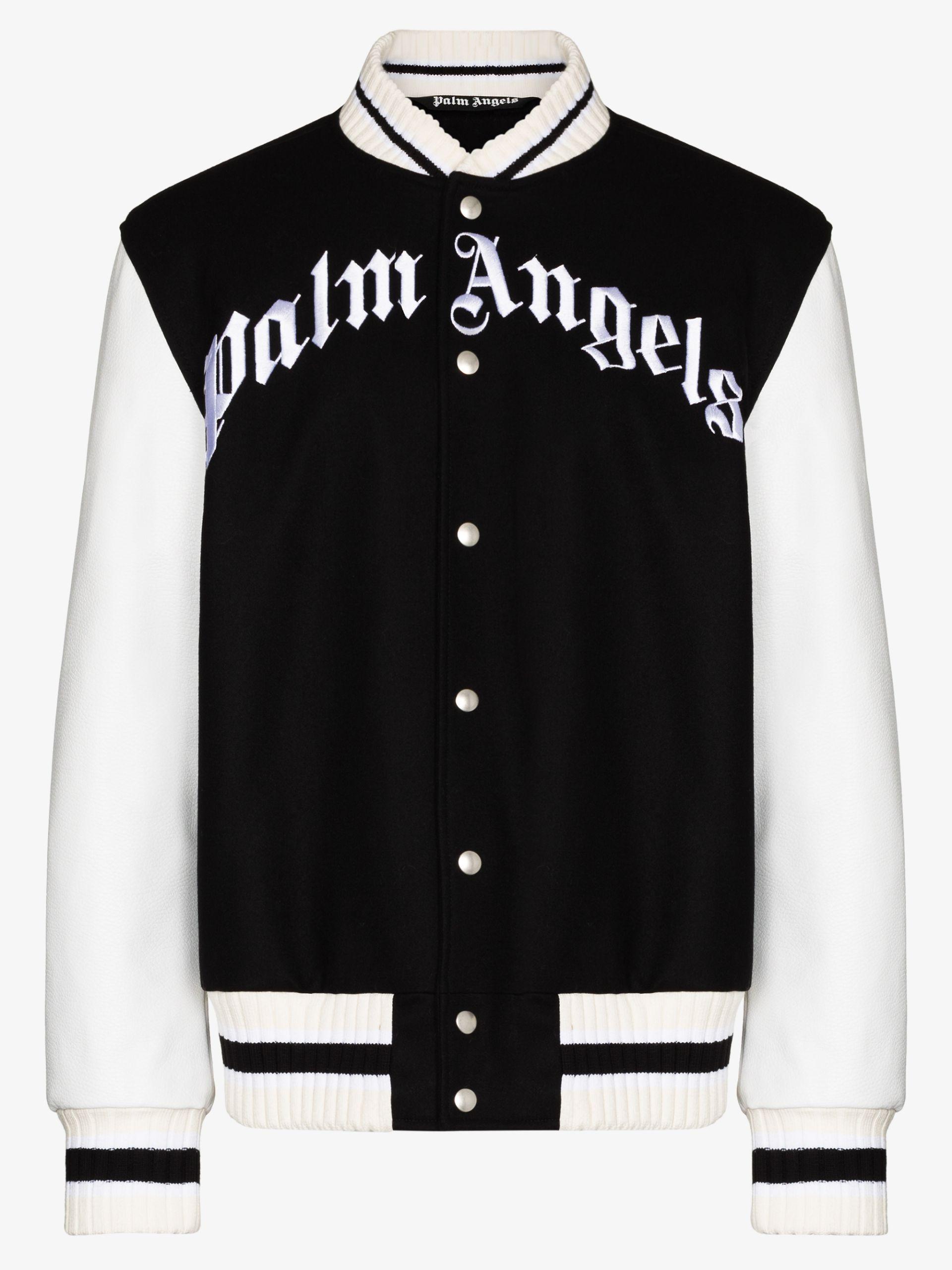 Varsity Jacket Palm Angels Bomber Jacke Palm Angels Burning Flames