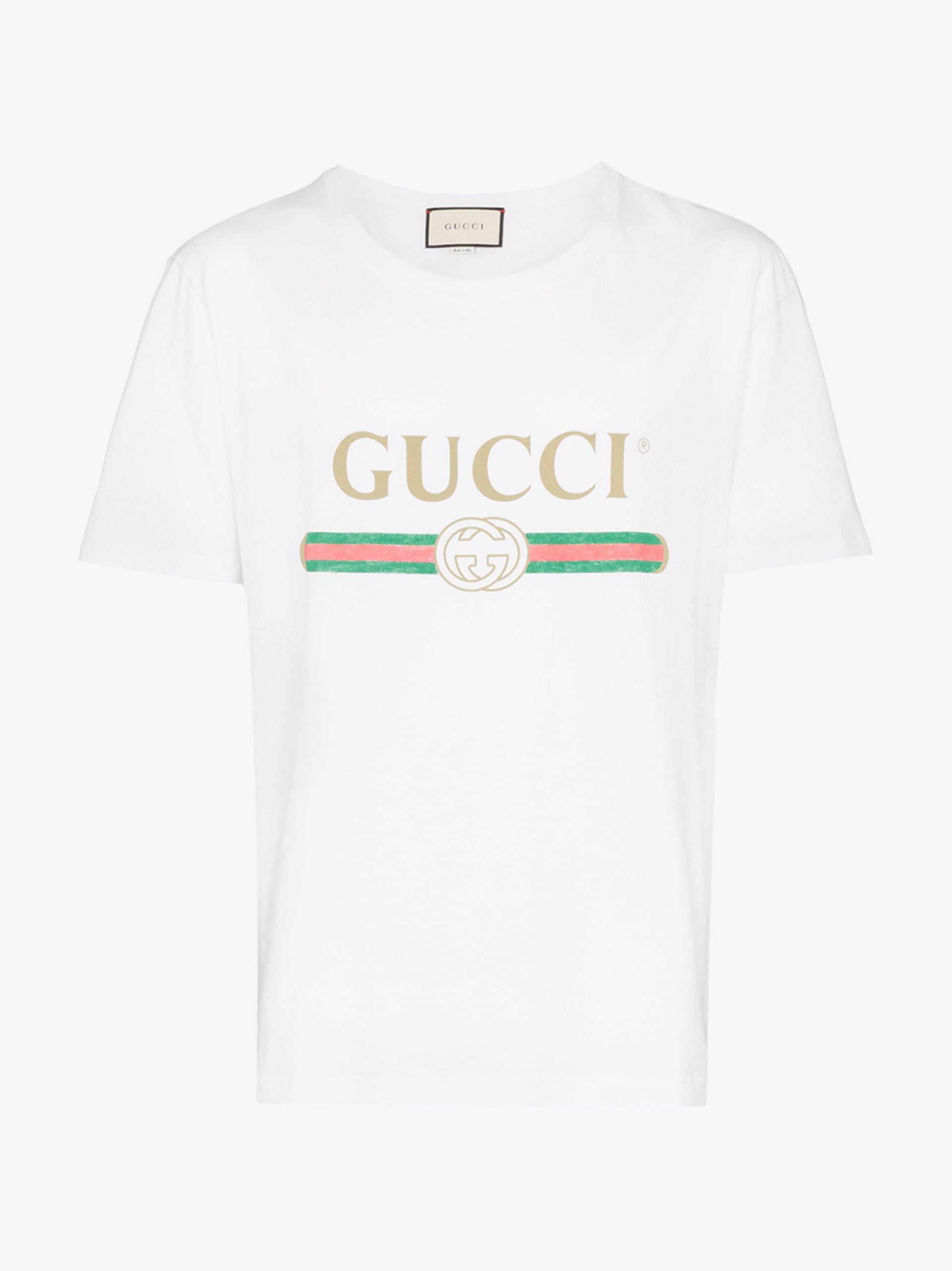 white gucci tee shirt