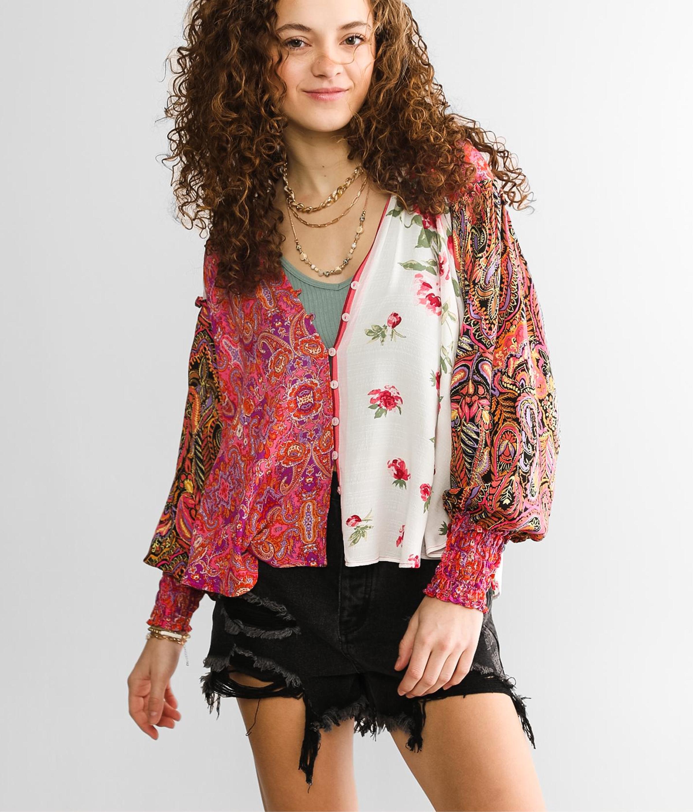Red Free People Synthetic Gemini Blouse in Pink Womens Tops Free People Tops 