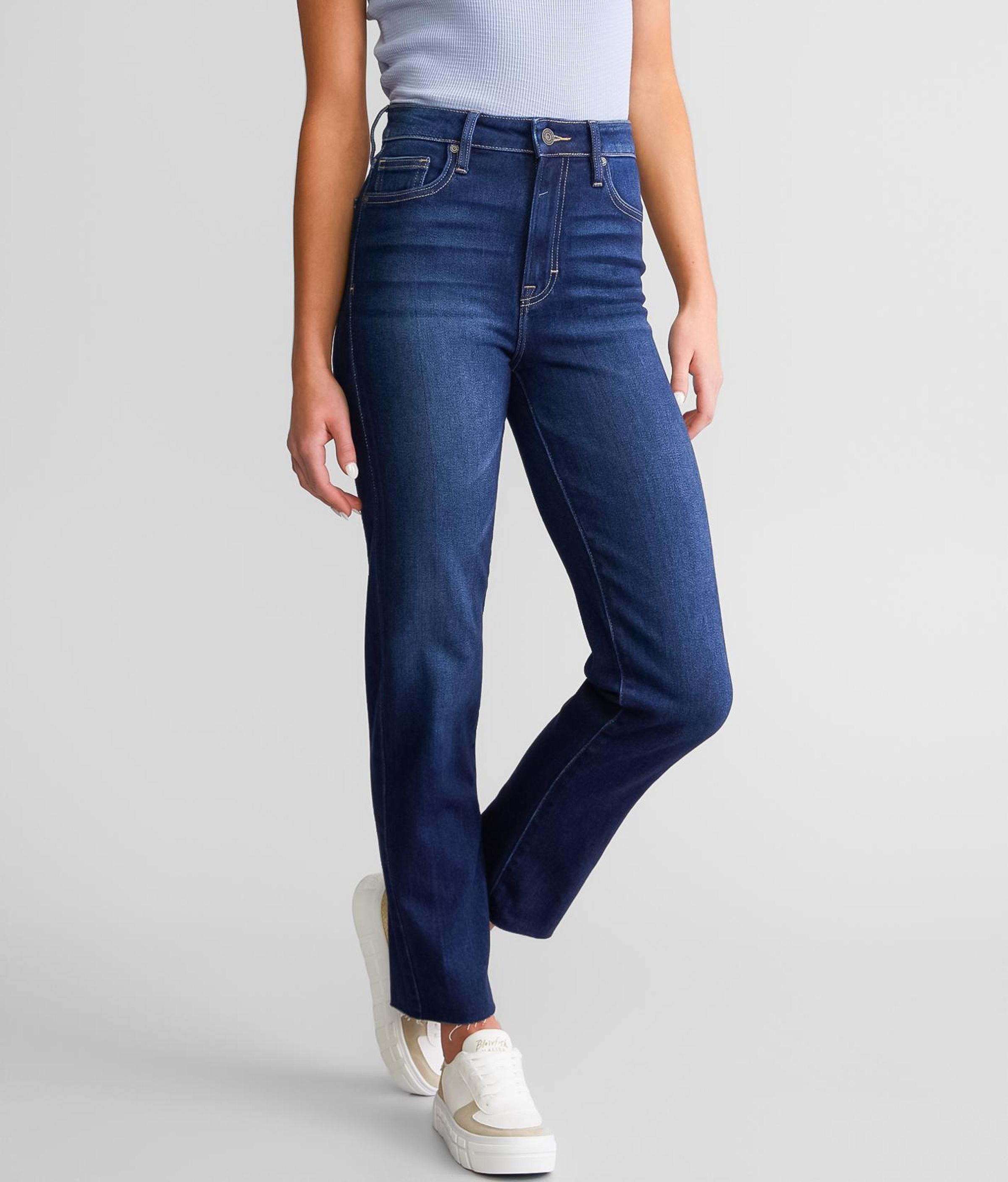 HIDDEN Tracey High Rise Cropped Straight Stretch Jean in Blue | Lyst