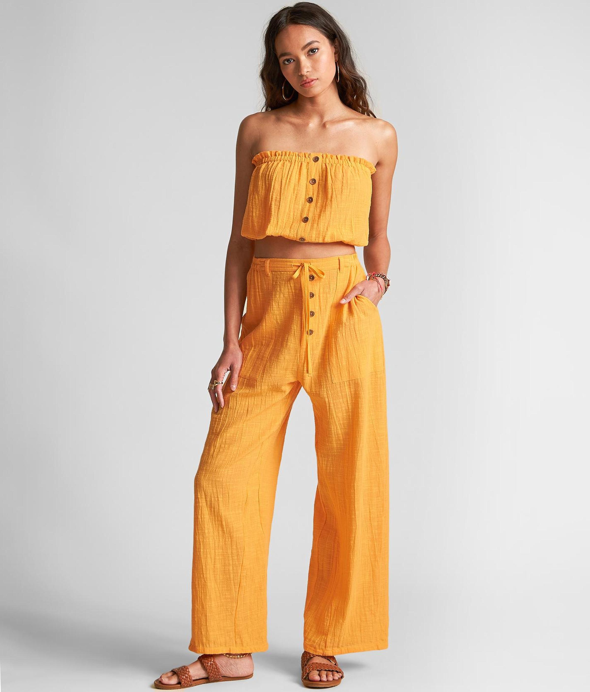 Billabong Sincerely Jules Bring On Wide Leg Pant in Yellow | Lyst