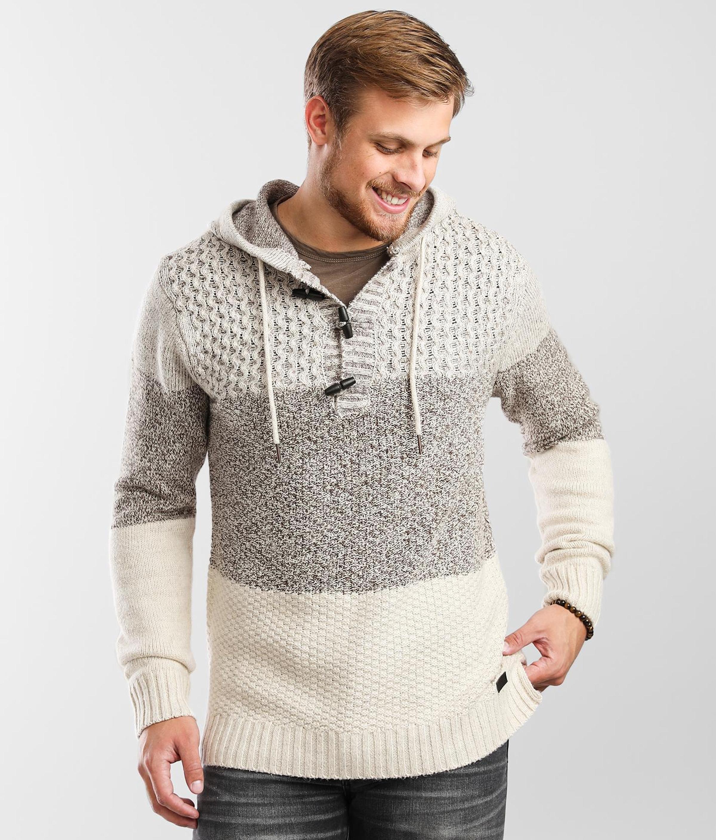 Hooded henley cheap sweater