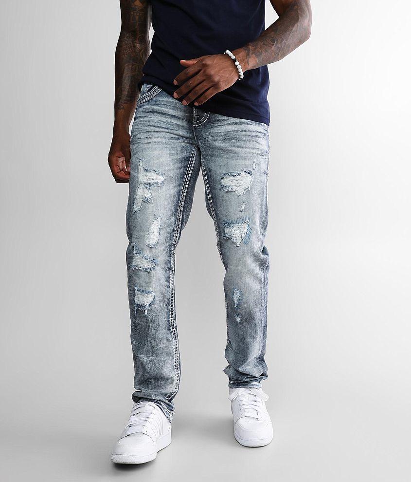 Stretch Fabric Rock Revival Mens Jeans Slim Straight Rock Revival