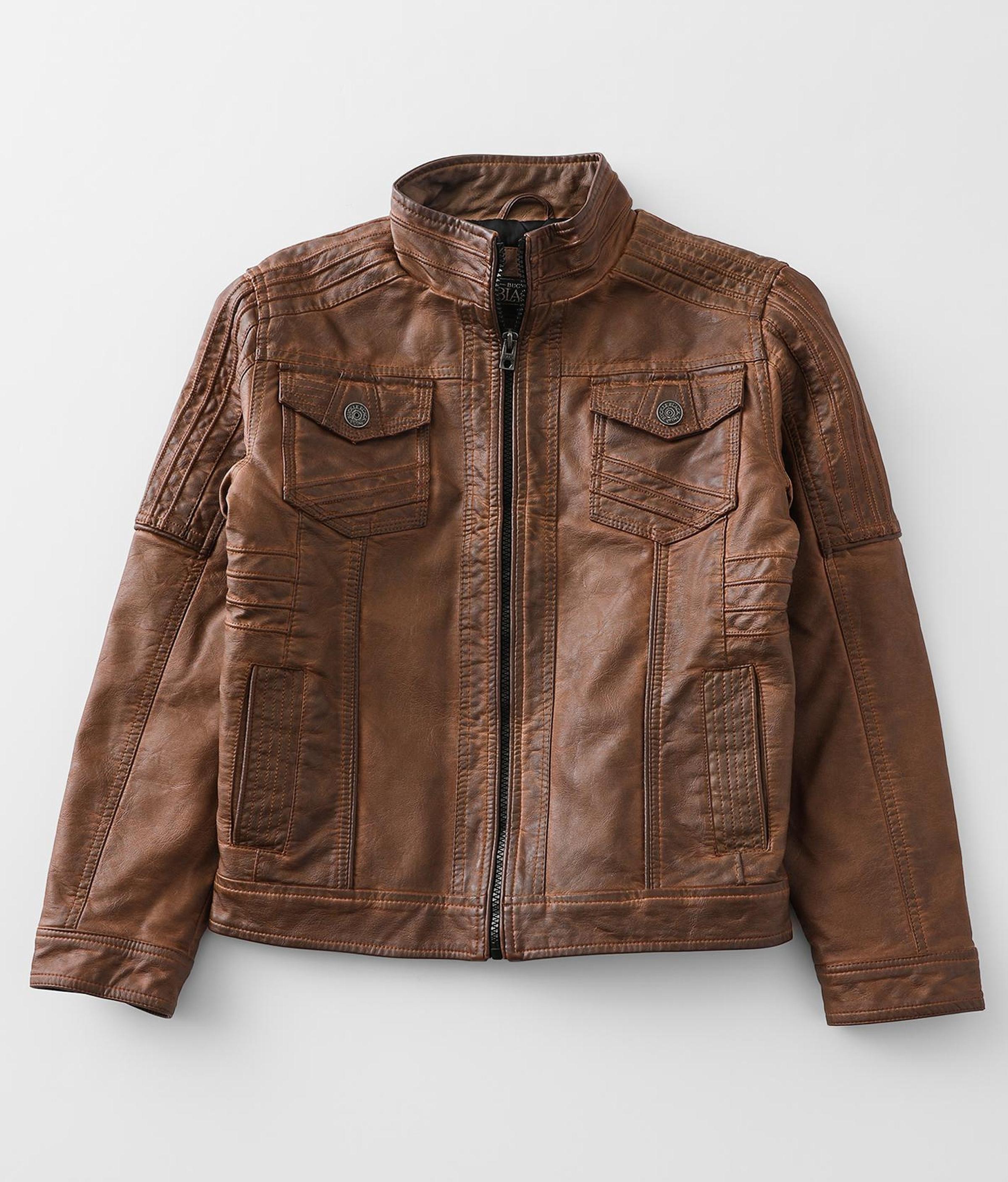 Buckle Black Boys - Faux Leather Jacket in Brown for Men | Lyst