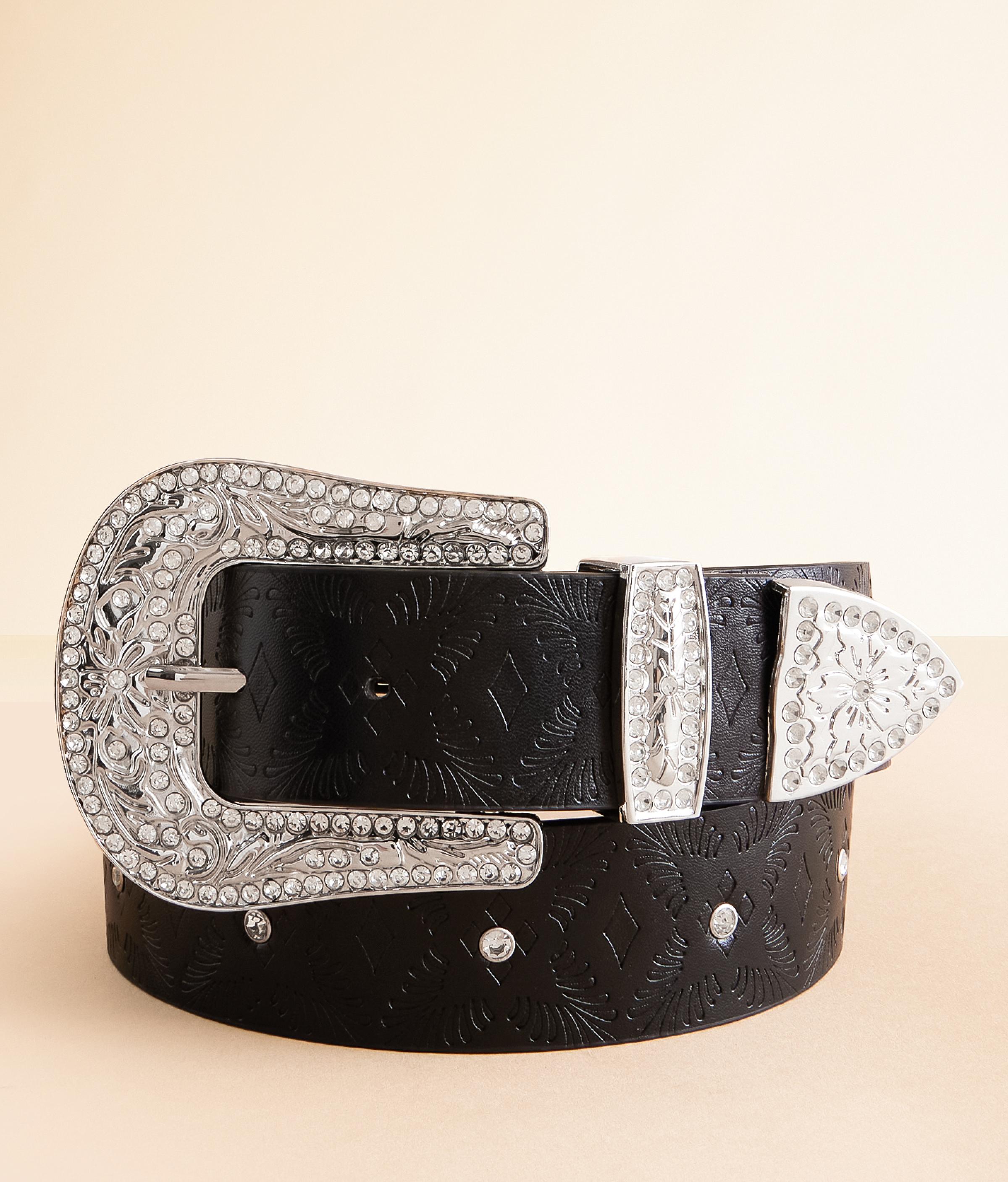 BKE Western Glitz Belt in Black Lyst