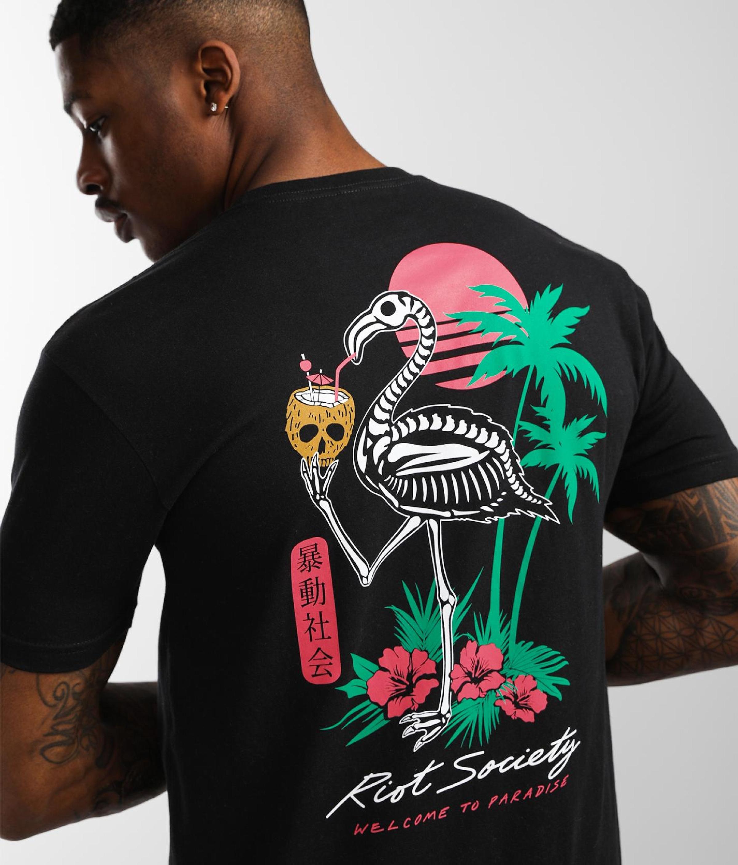 Riot Society Flamingo Skeleton T-shirt 
