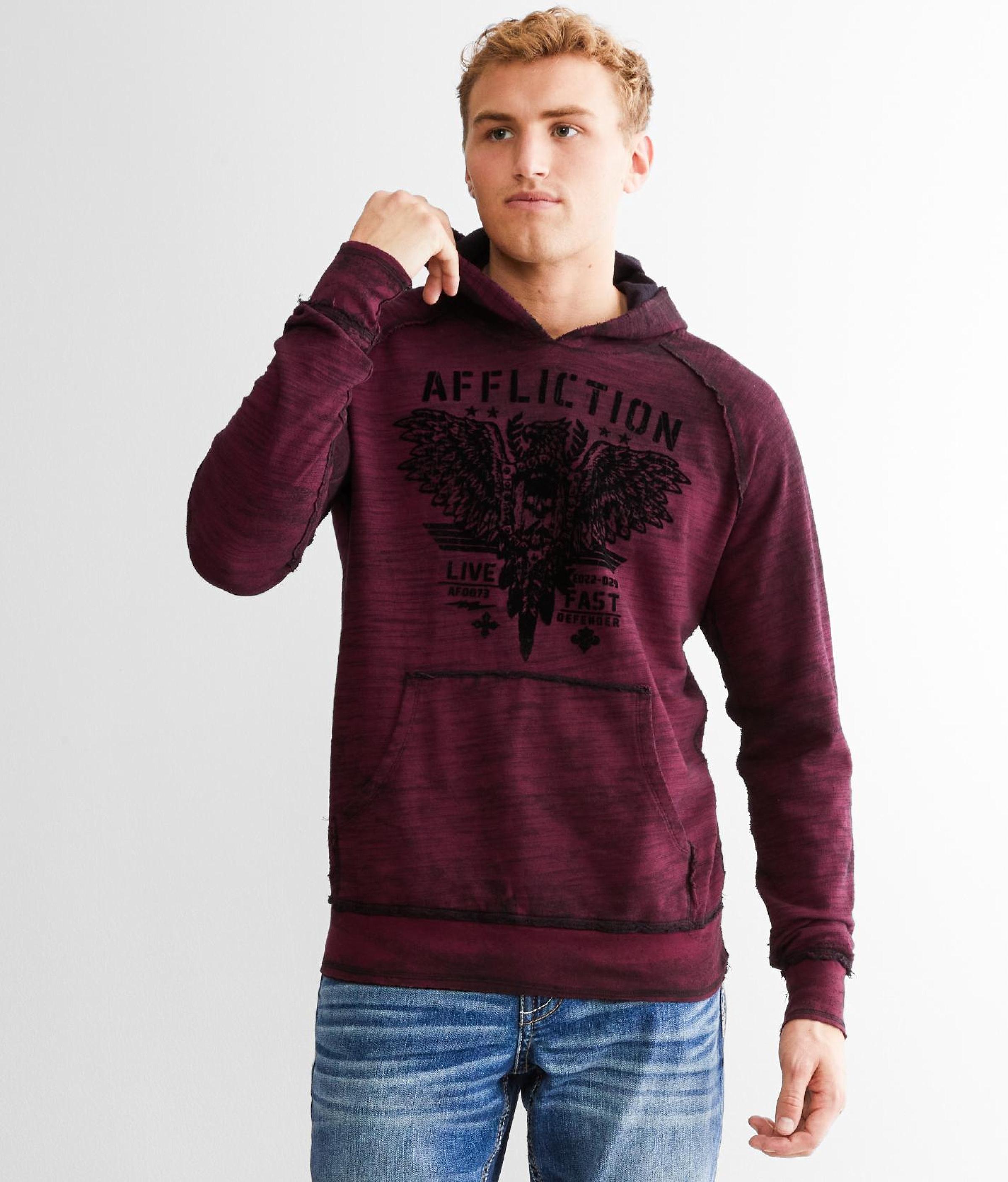 Affliction top hoodie mens