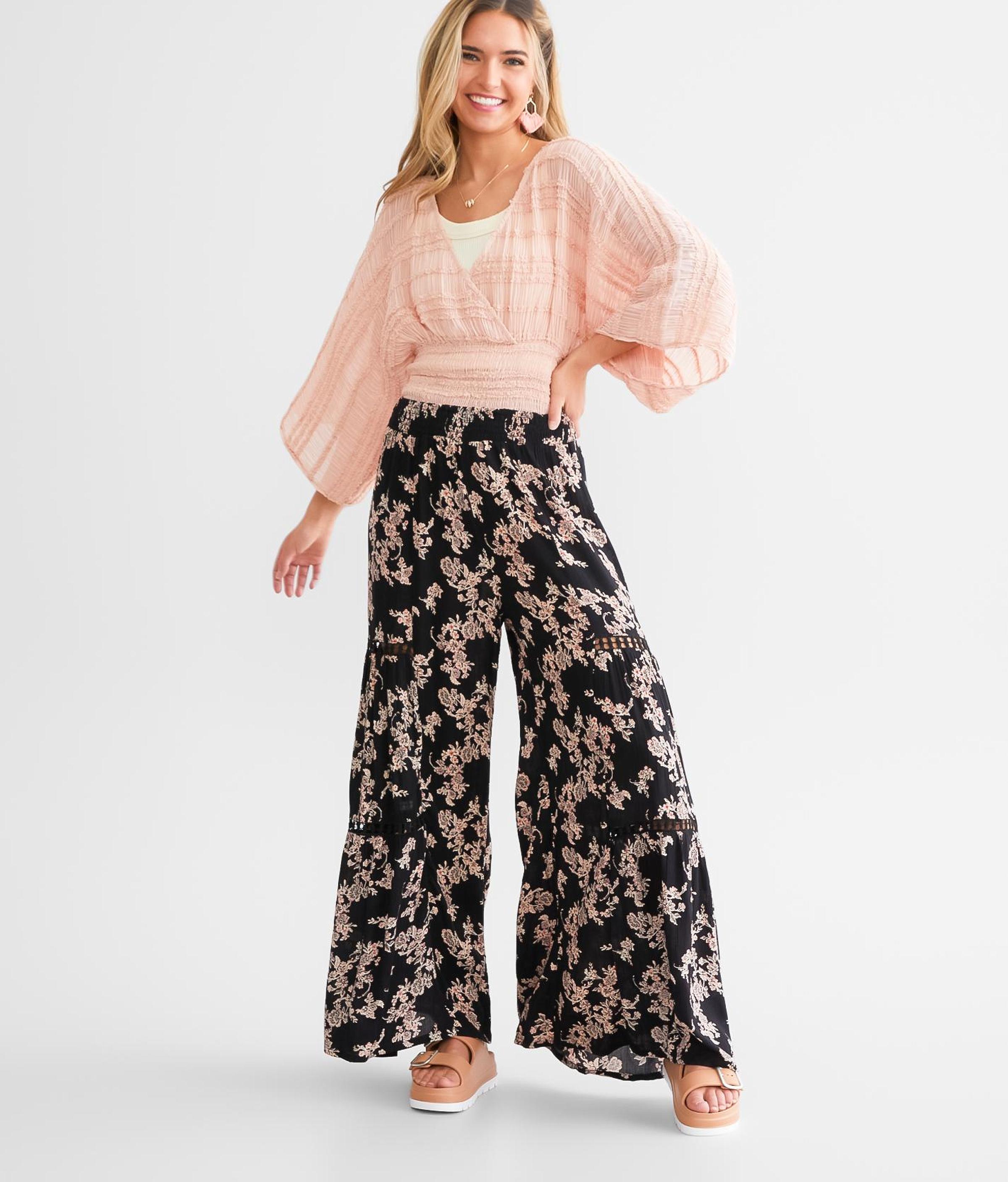 Angie Floral Beach Pant in Black Lyst