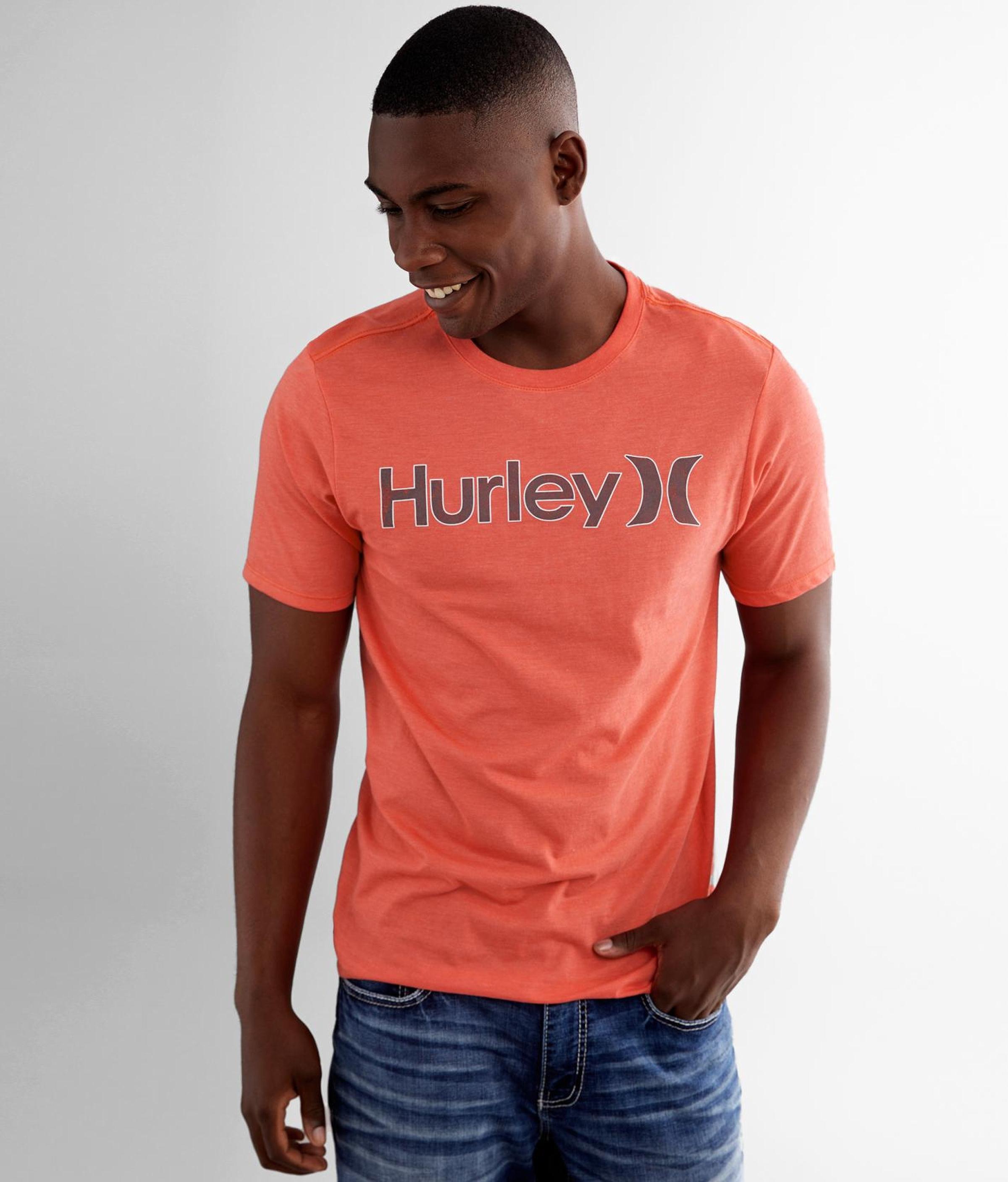 orange hurley shirt