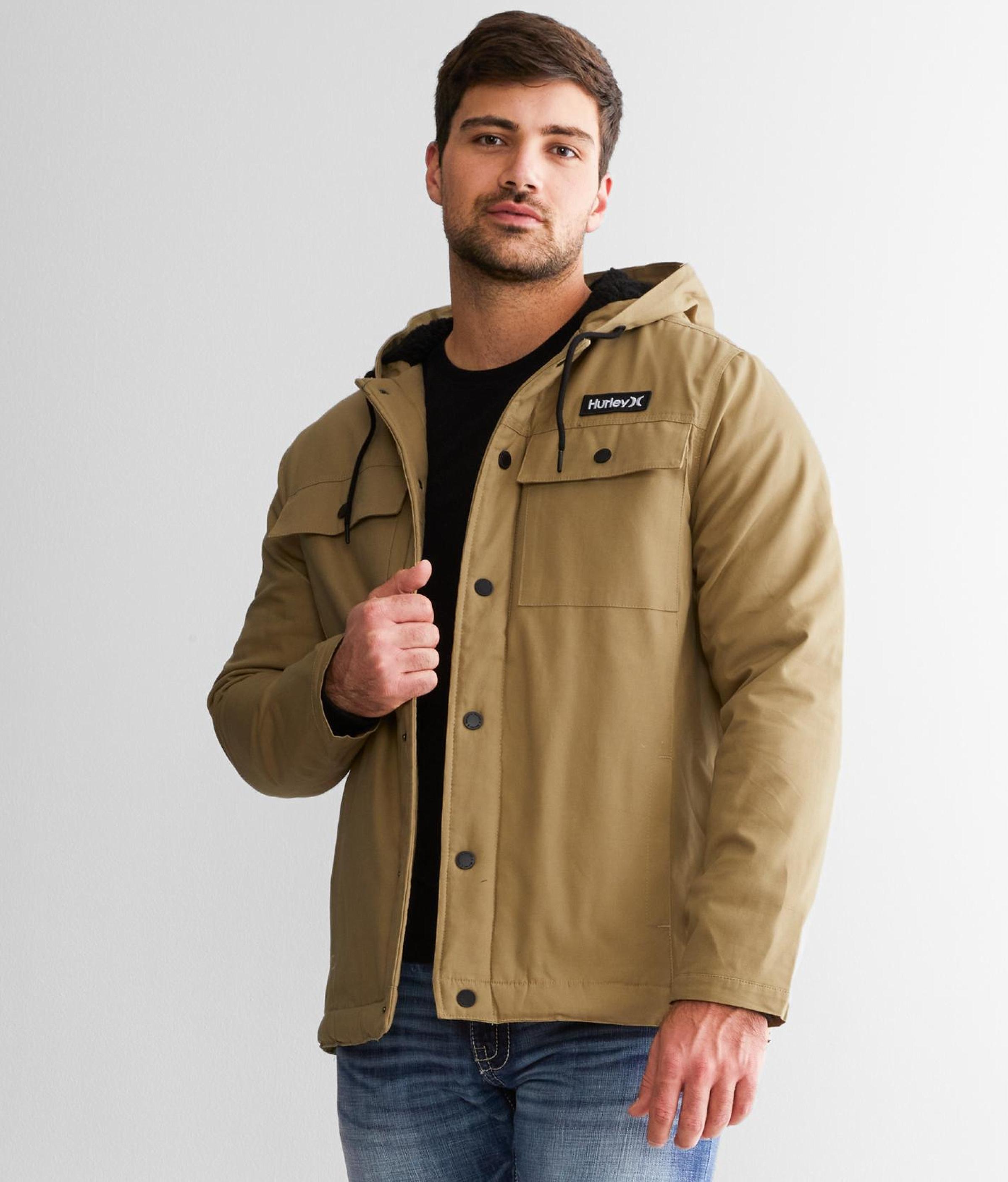 Hurley Charger Hooded Jacket in Brown for Men | Lyst