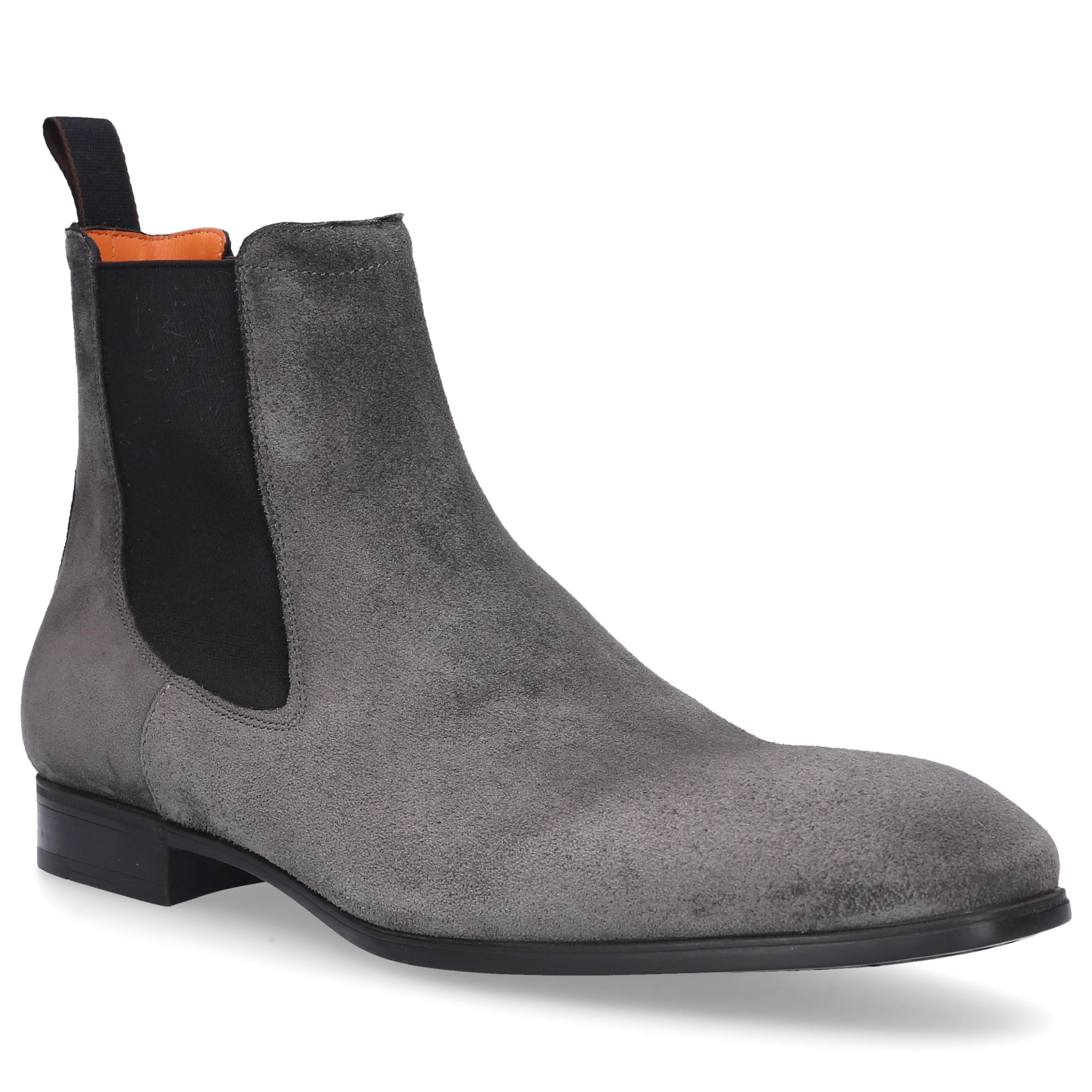 Santoni Suede Chelsea Boots 13434 in Grey (Gray) for Men Lyst